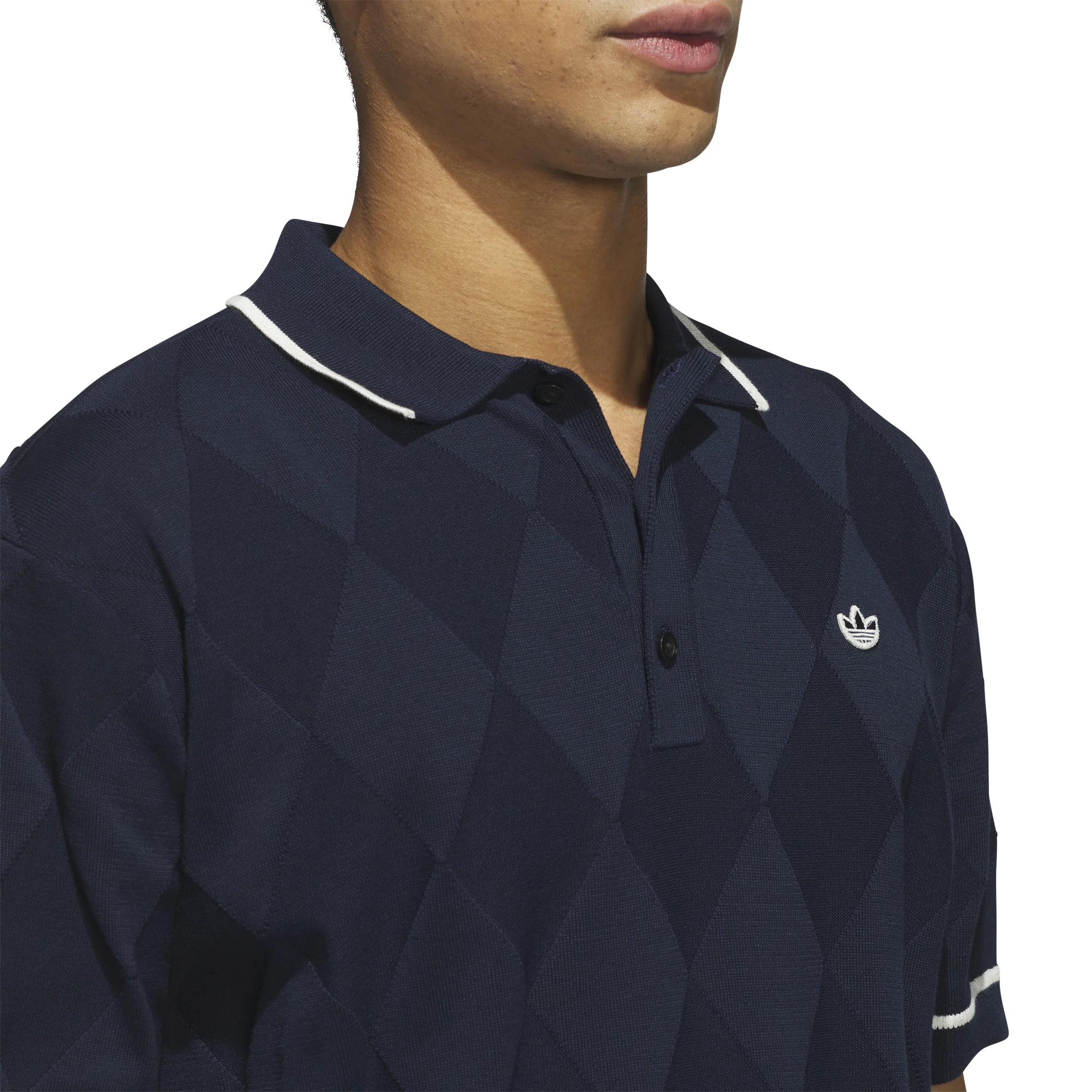 Adidas Golf Originals Argyle Knit Polo Shirt - Image 4