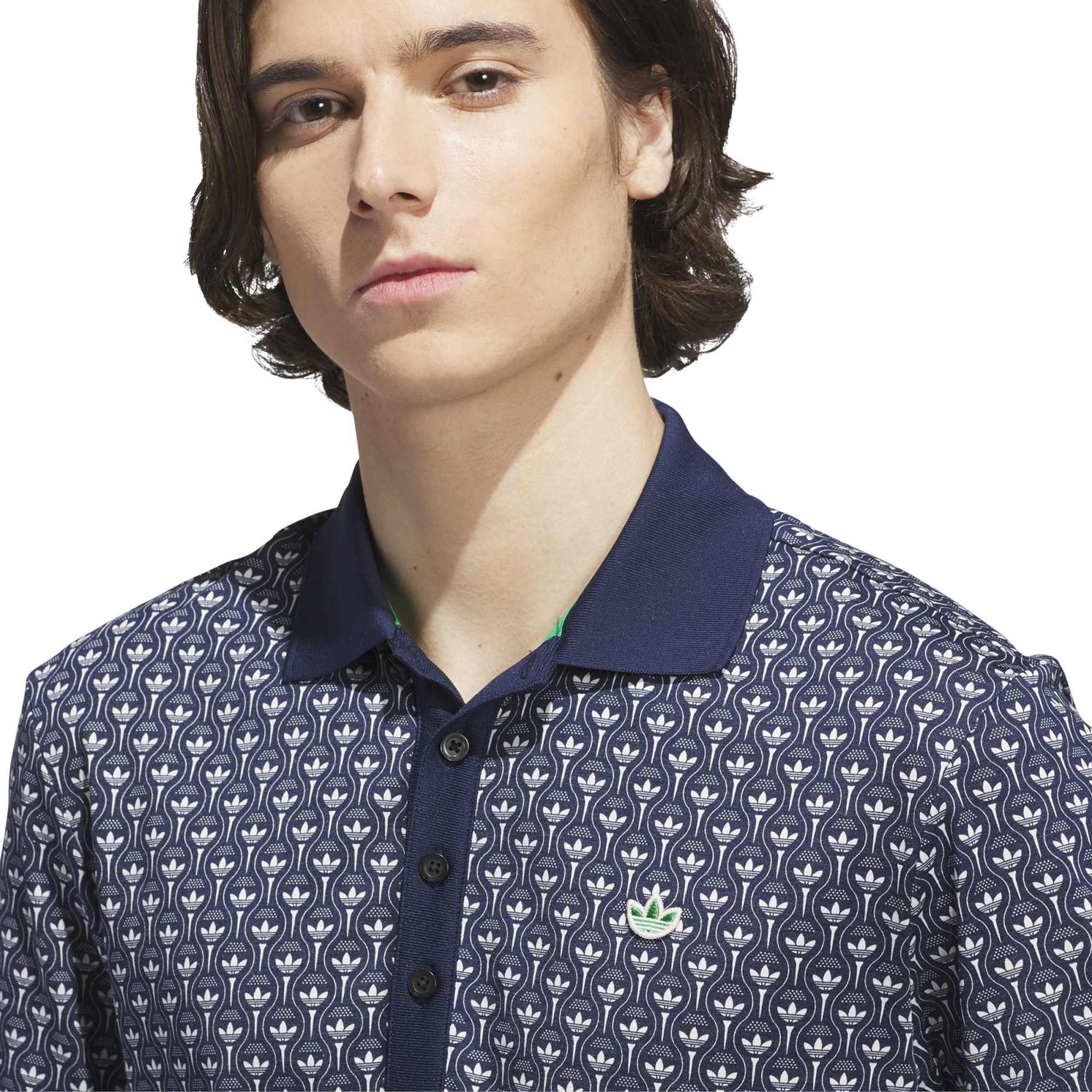 Adidas Golf Mens Originals All Over Trefoil Polo Shirt - Image 4