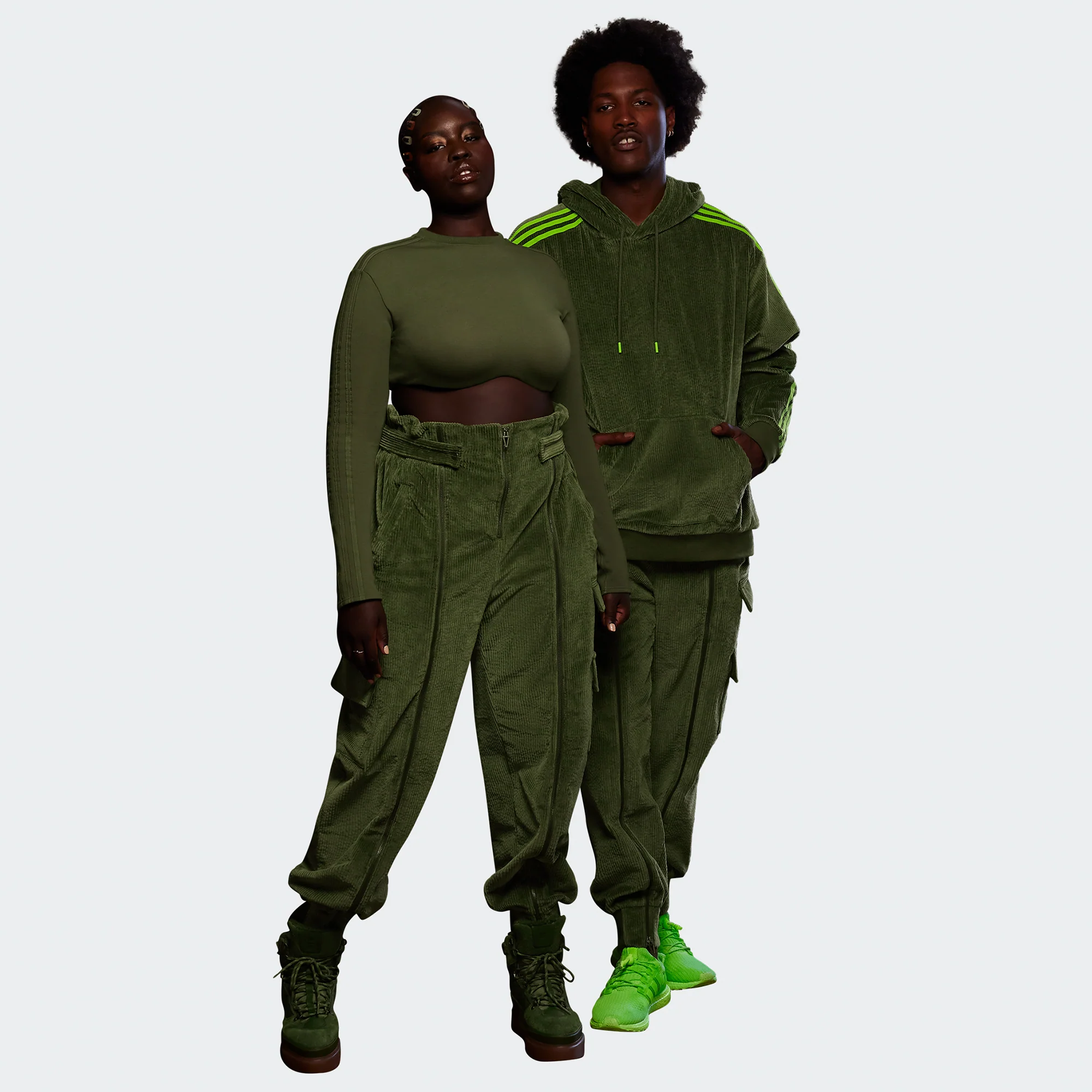 Adidas x Ivy Park Corduroy Zipper Pant 'Wild Pine' - Image 2