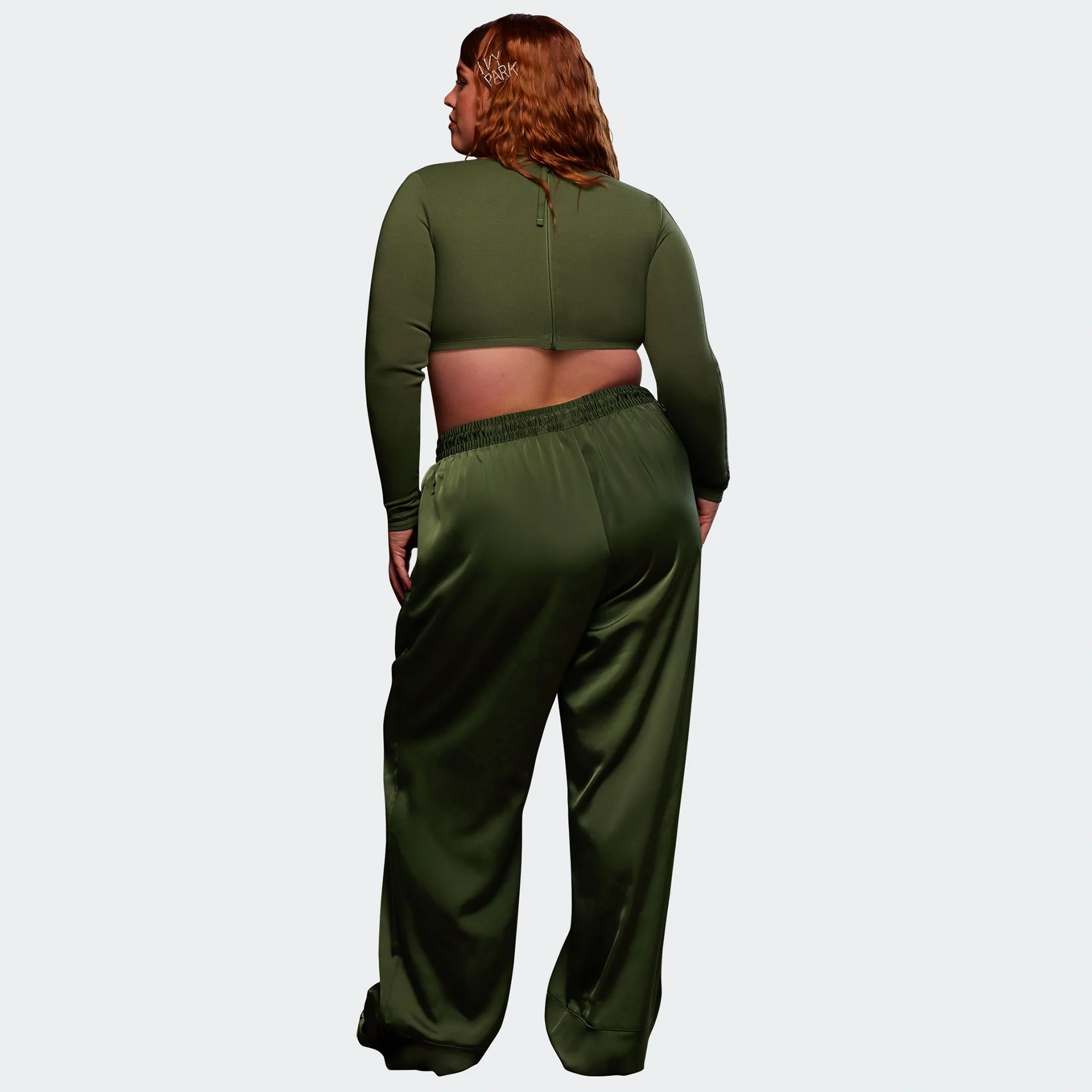 Adidas x Ivy Park Womens Long Sleeve Crop Top 'Wild Pine' - Image 4