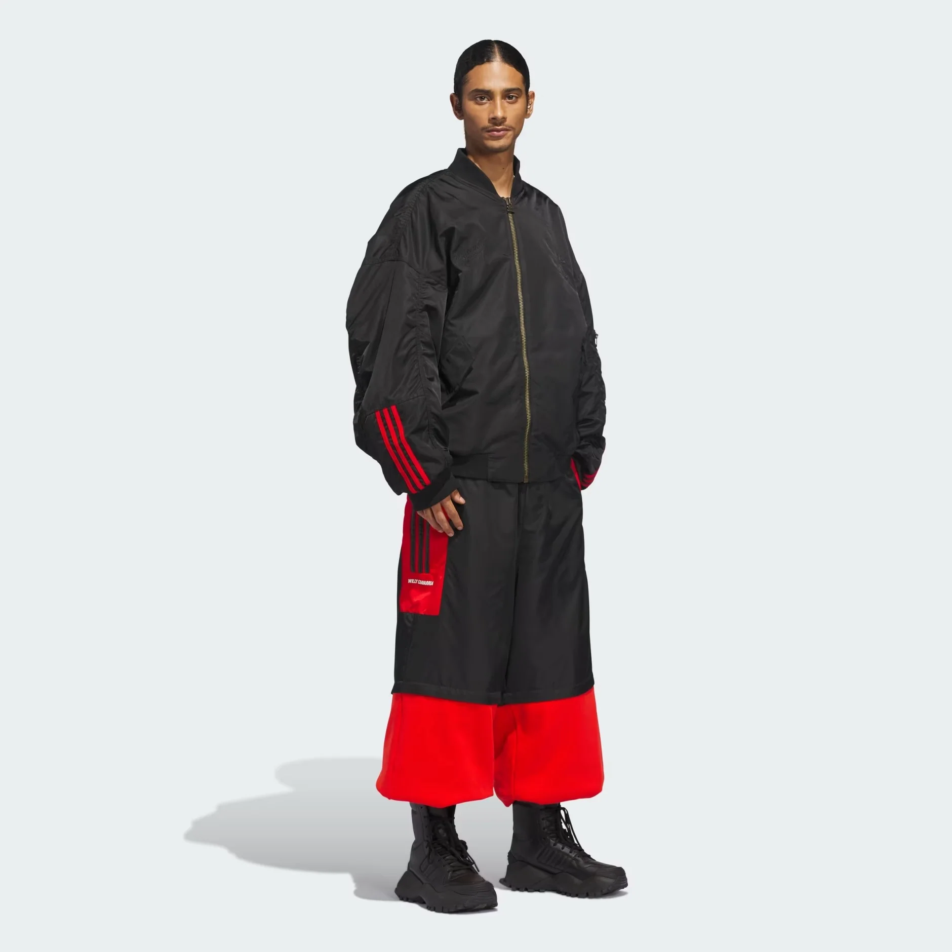 Adidas x Willy Chavarria Mens Satin Bomber Jacket - Image 3