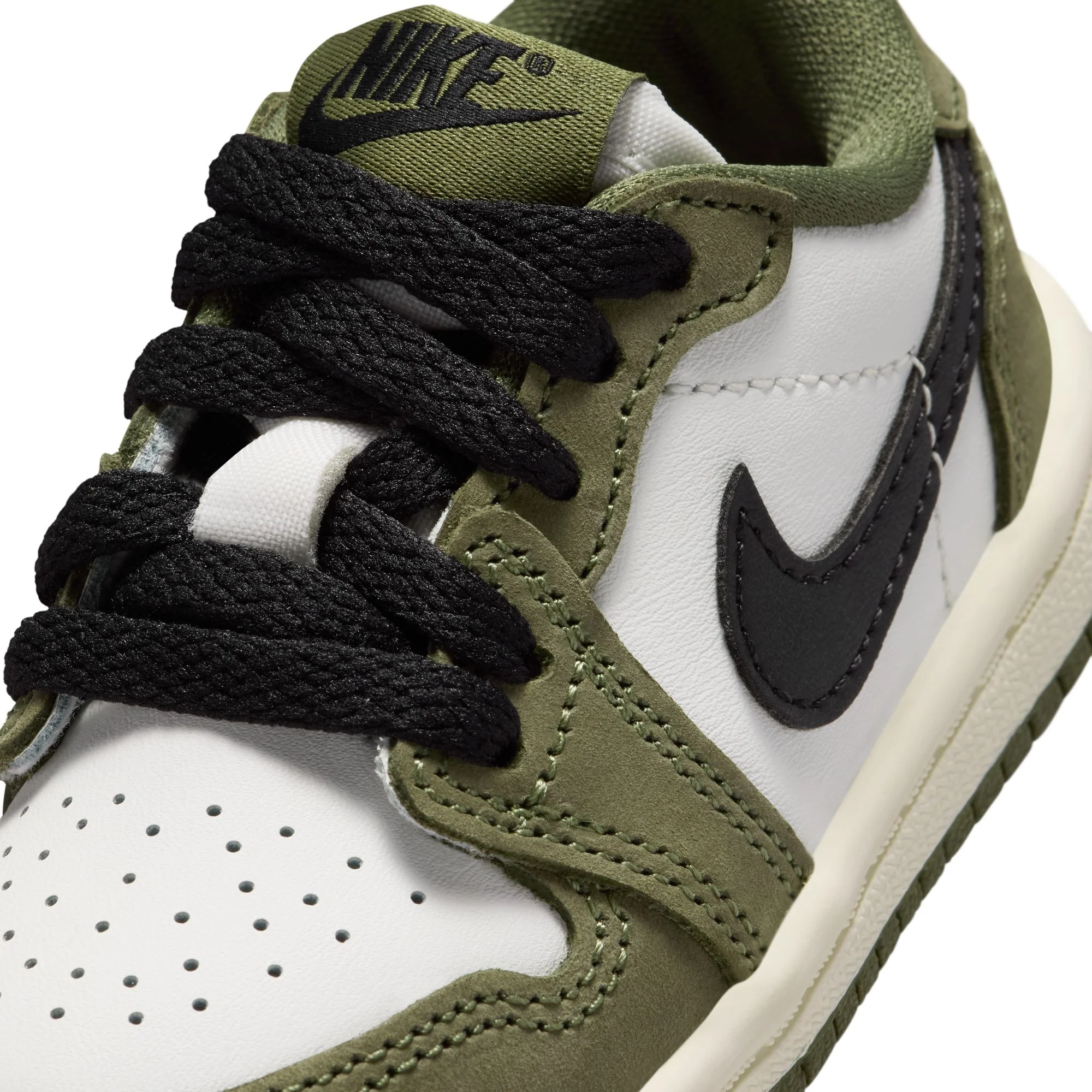 Air Jordan 1 Infants Retro Low "Medium Olive" Shoes - Image 4