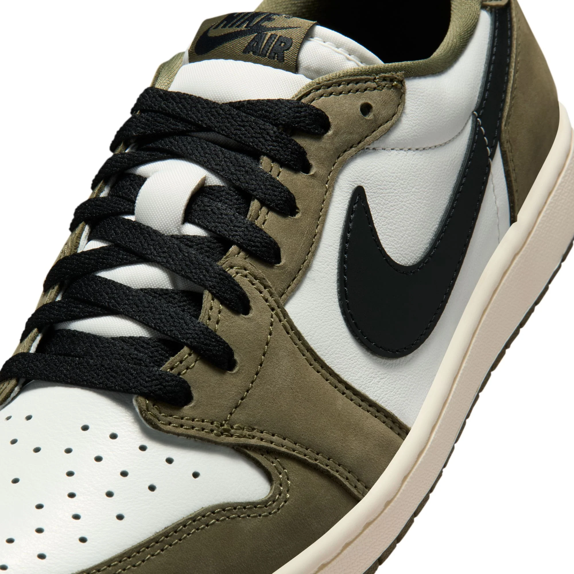 Air Jordan 1 Mens Retro Low "Medium Olive" Shoes - Image 4
