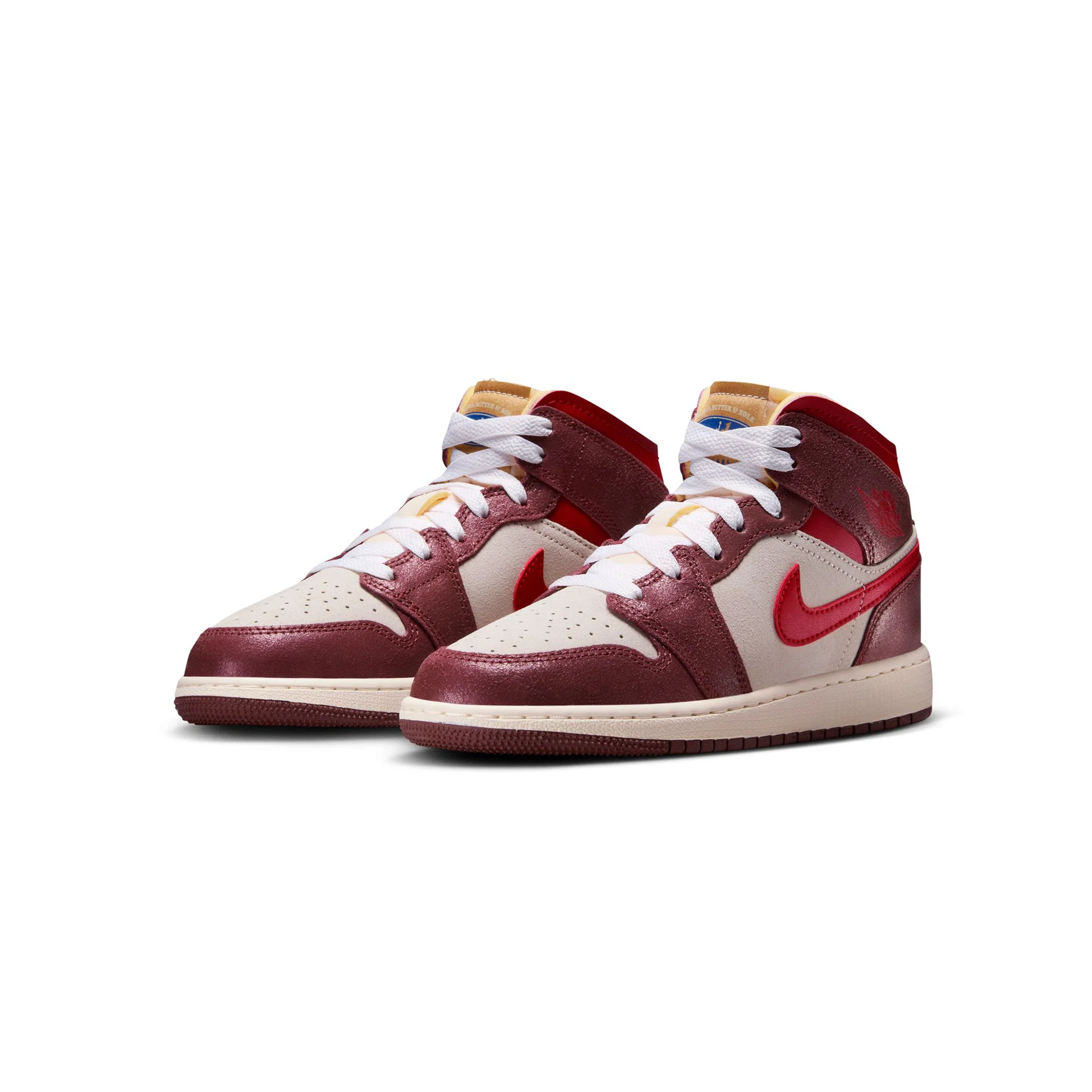 Air Jordan 1 Kids Mid SE "Buttered Toast" Shoes - Image 2