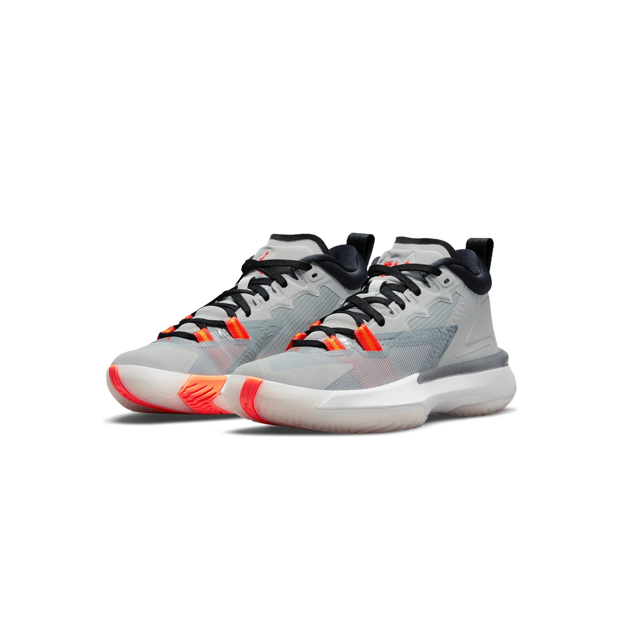 Air Jordan Kids Zion 1 Shoes 'LT Smoke Grey/Total Orange' - Image 2