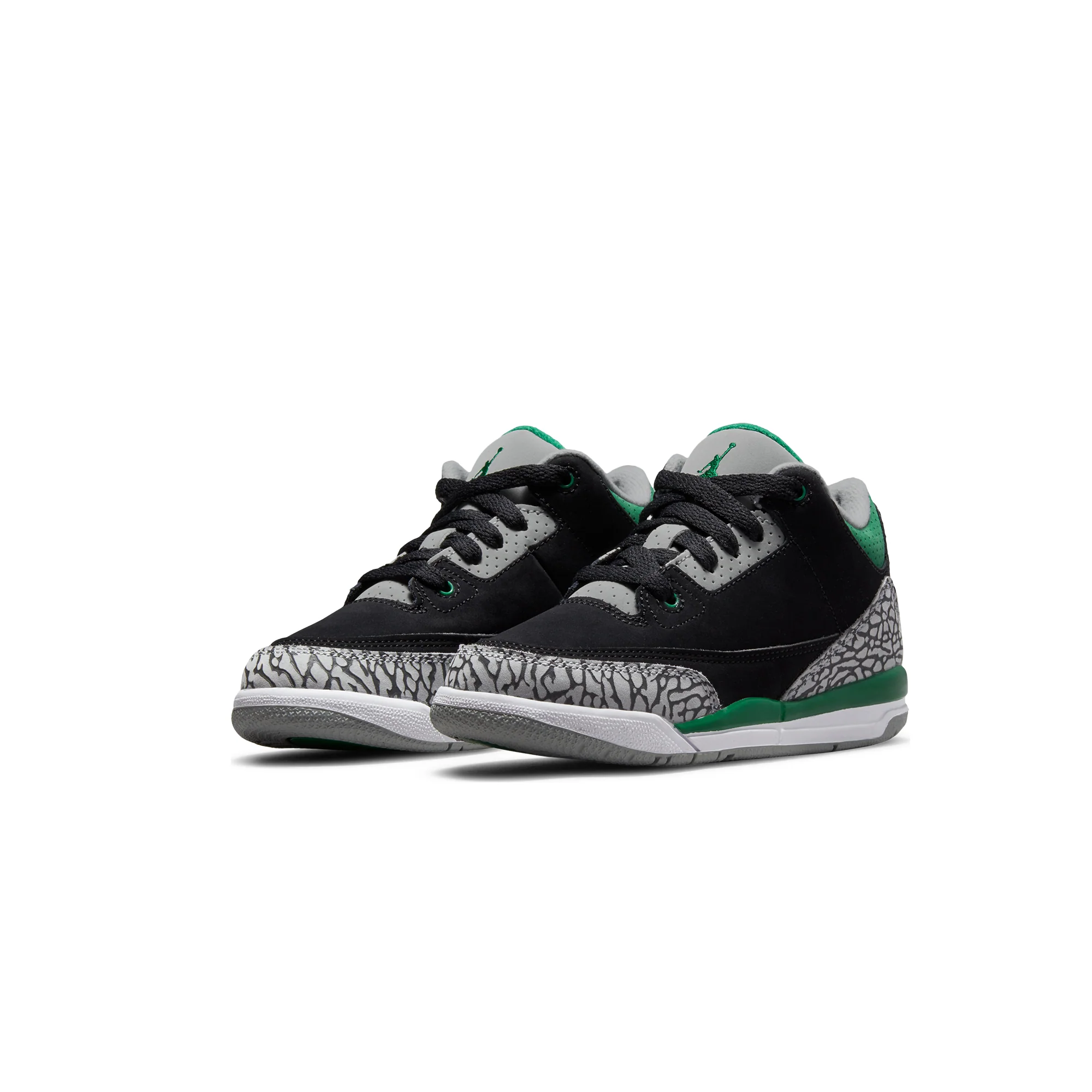 Air Jordan Little Kids Retro 3 PS Shoes 'Black/Pine Green' - Image 2