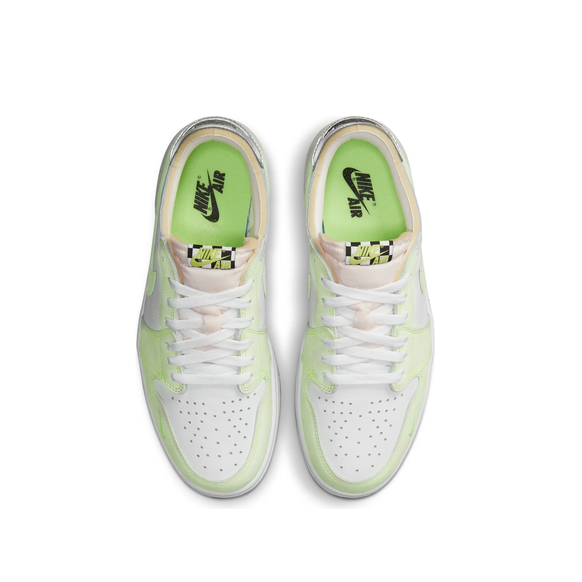 Air Jordan Mens 1 Low OG Shoes White/Black-Ghost Green - Image 4