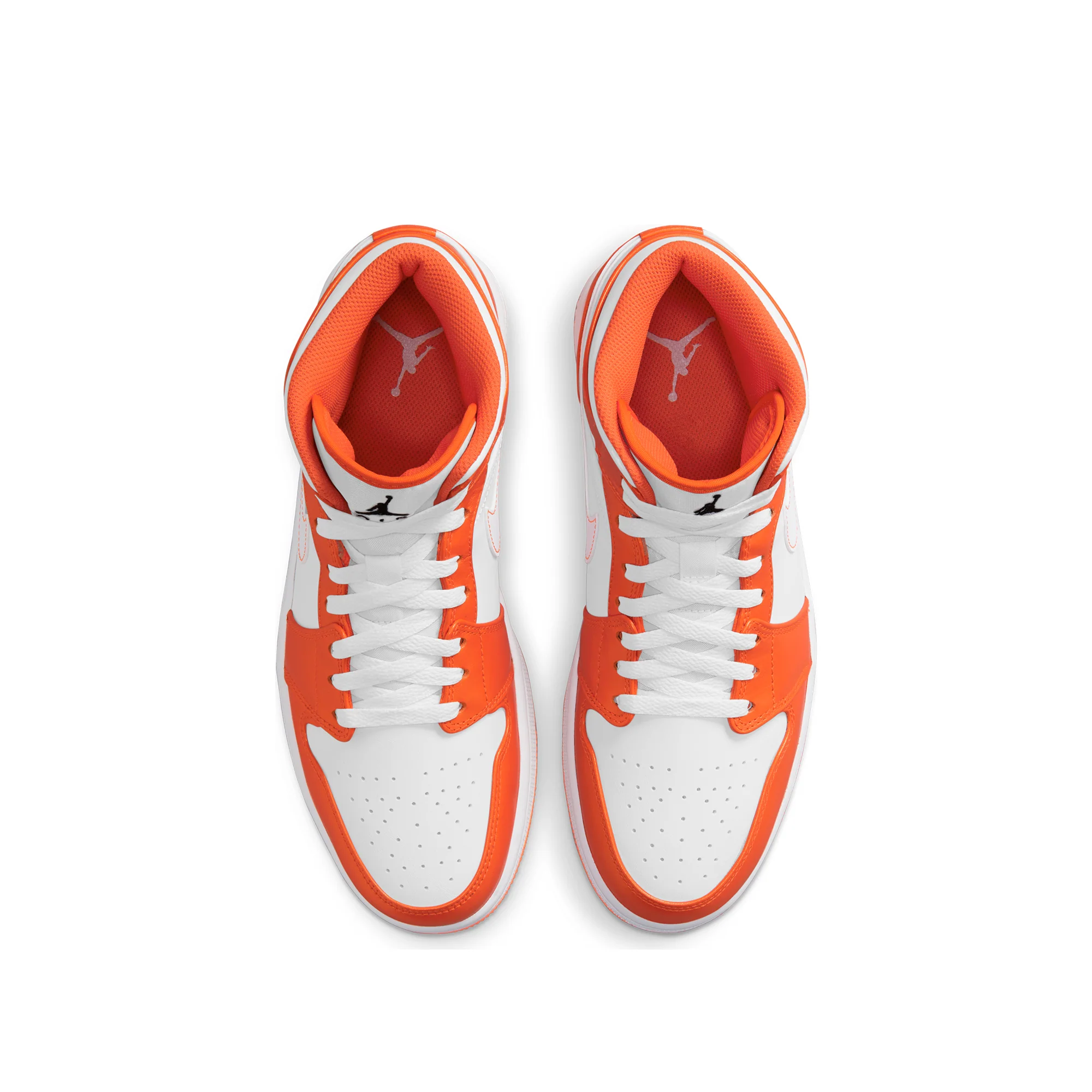 Air Jordan Mens 1 Mid SE Shoes Electro Orange/Black/White - Image 4