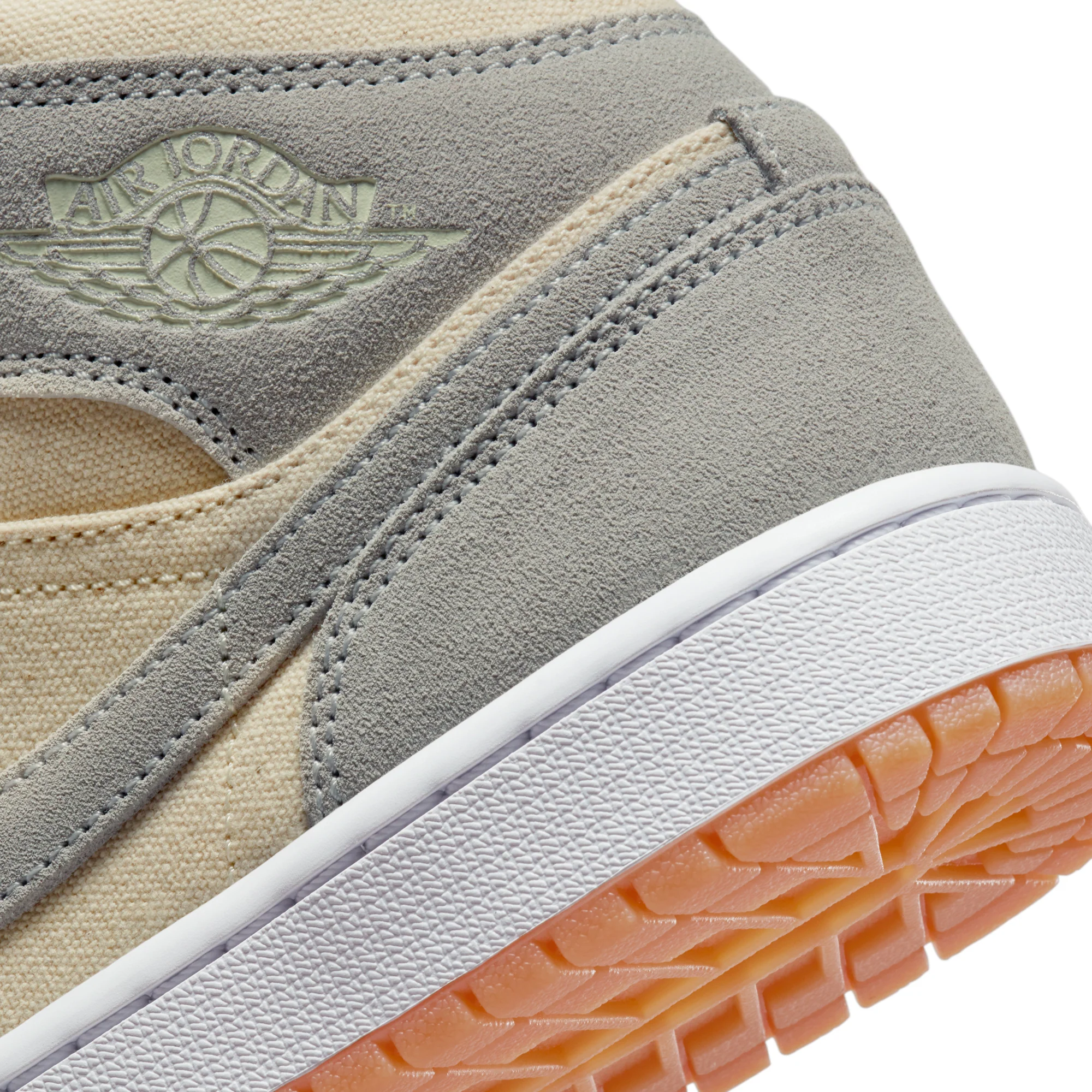 Air Jordan Mens 1 Mid SE Shoes 'Coconut Milk/Particle Grey' - Image 4