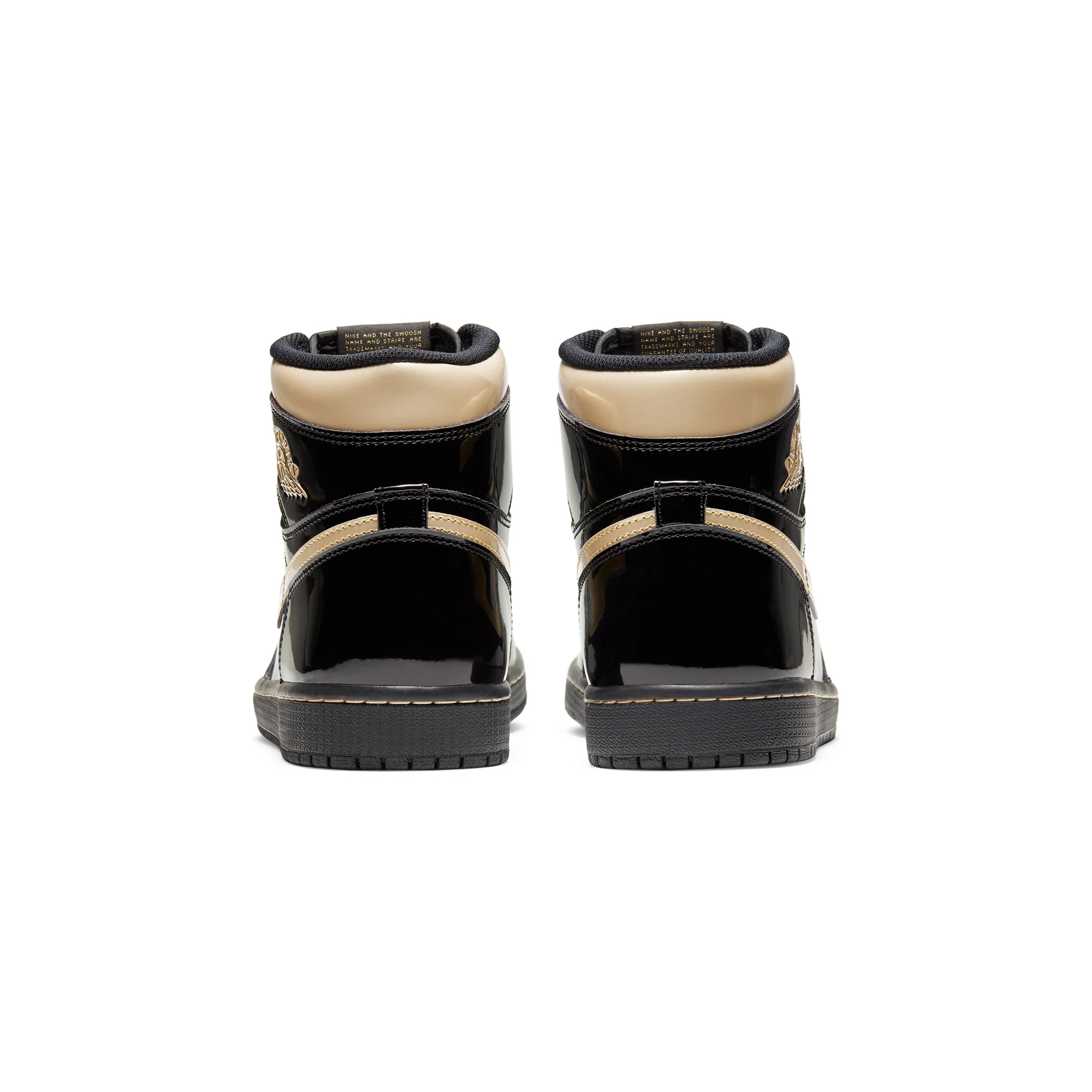 Air Jordan Mens 1 Retro High Black & Gold Shoes - Image 3