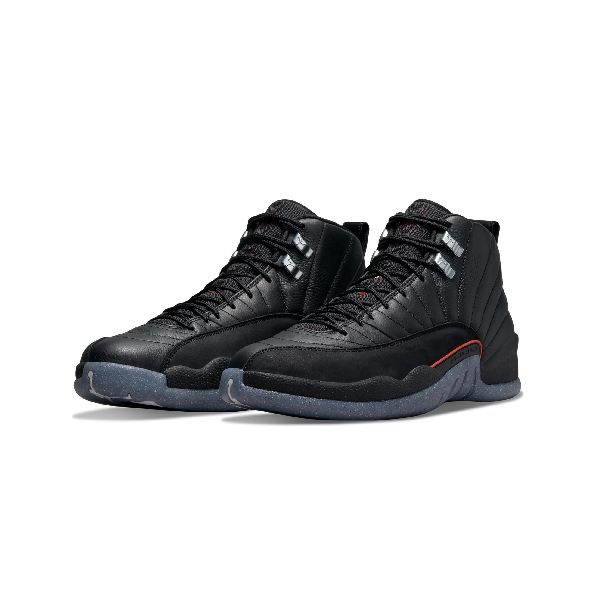 Air Jordan Mens 12 Retro Shoes Black/Bright Crimson - Image 2