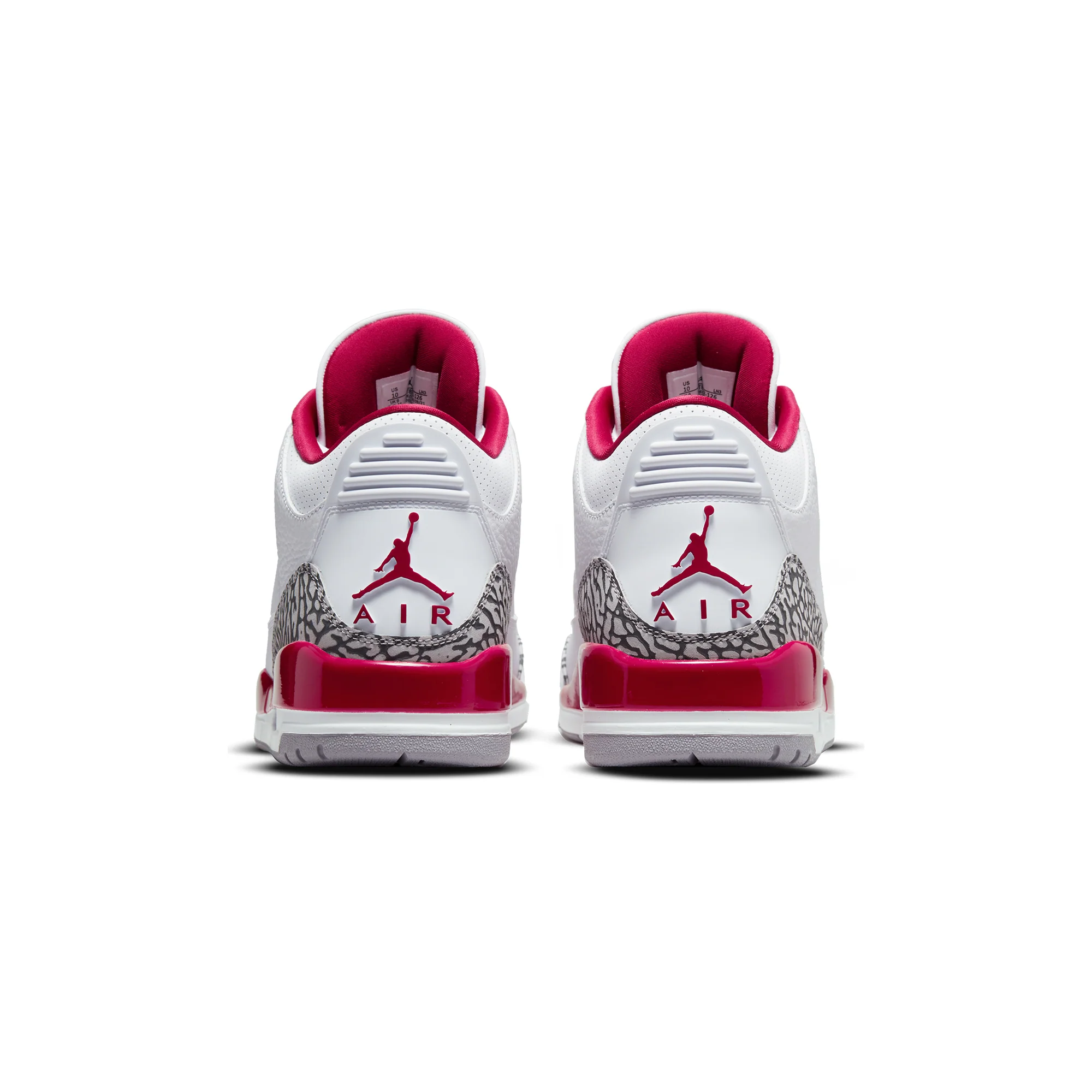 Air Jordan Mens 3 Retro Cardinal Shoes - Image 3