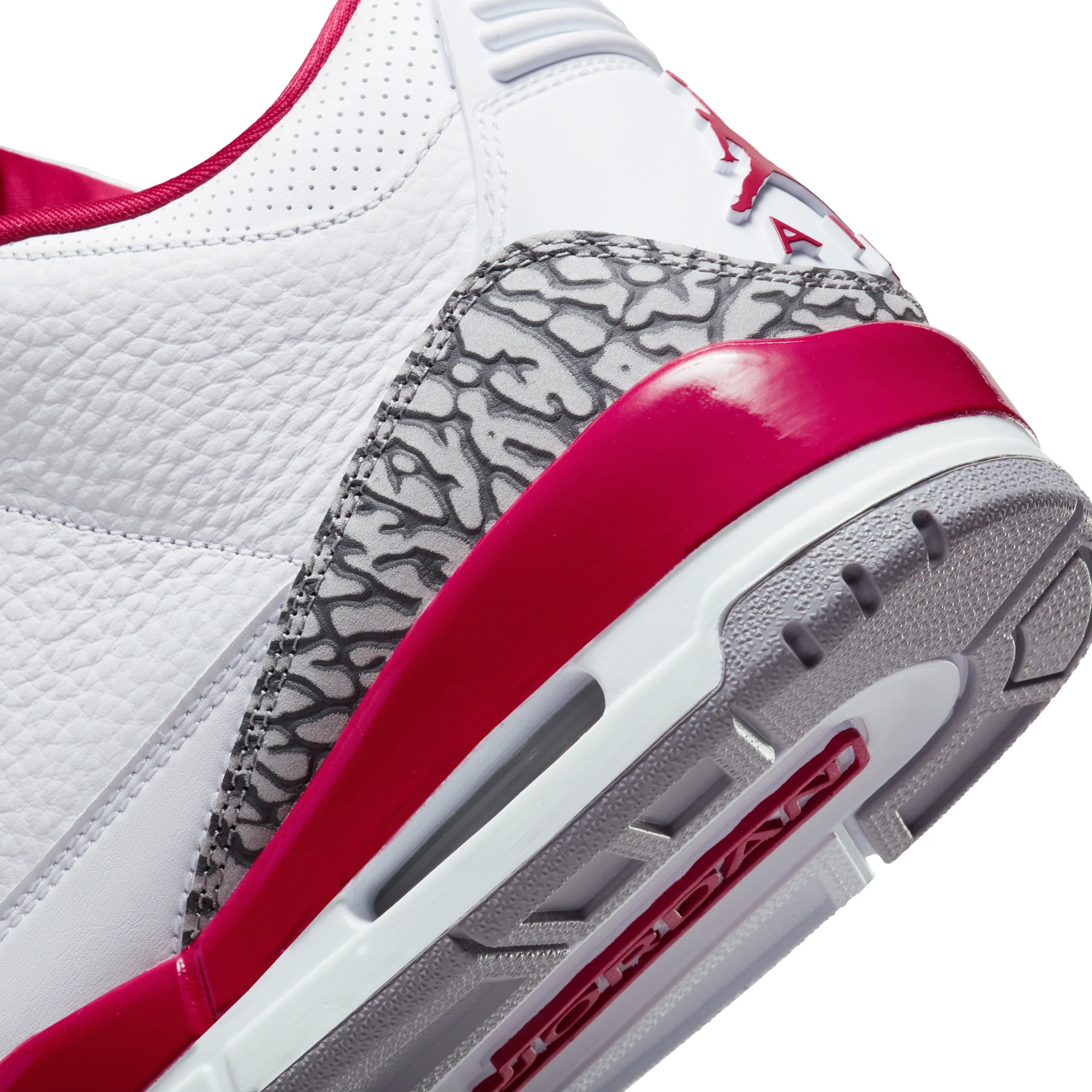 Air Jordan Mens 3 Retro Cardinal Shoes - Image 4