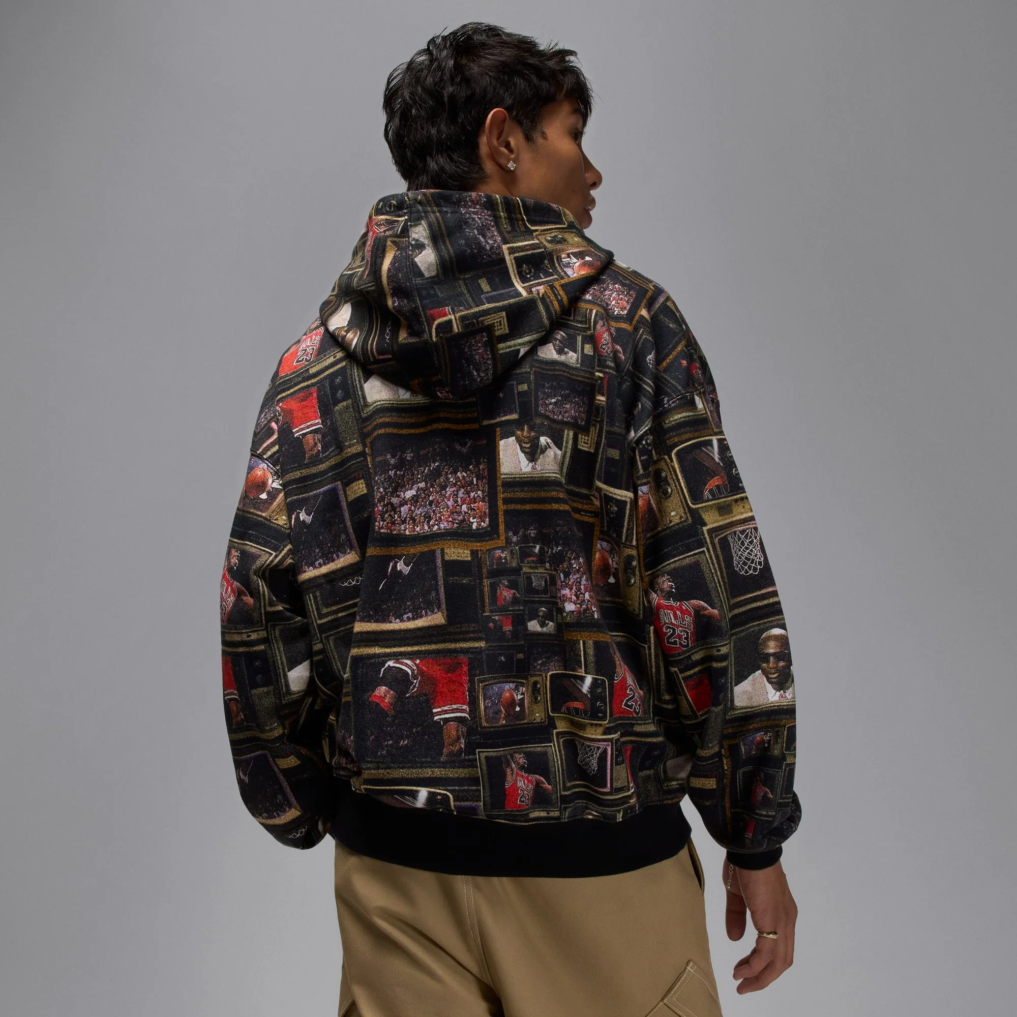 Air Jordan Mens Brooklyn Fleece Printed Pullover Hoodie - Image 3