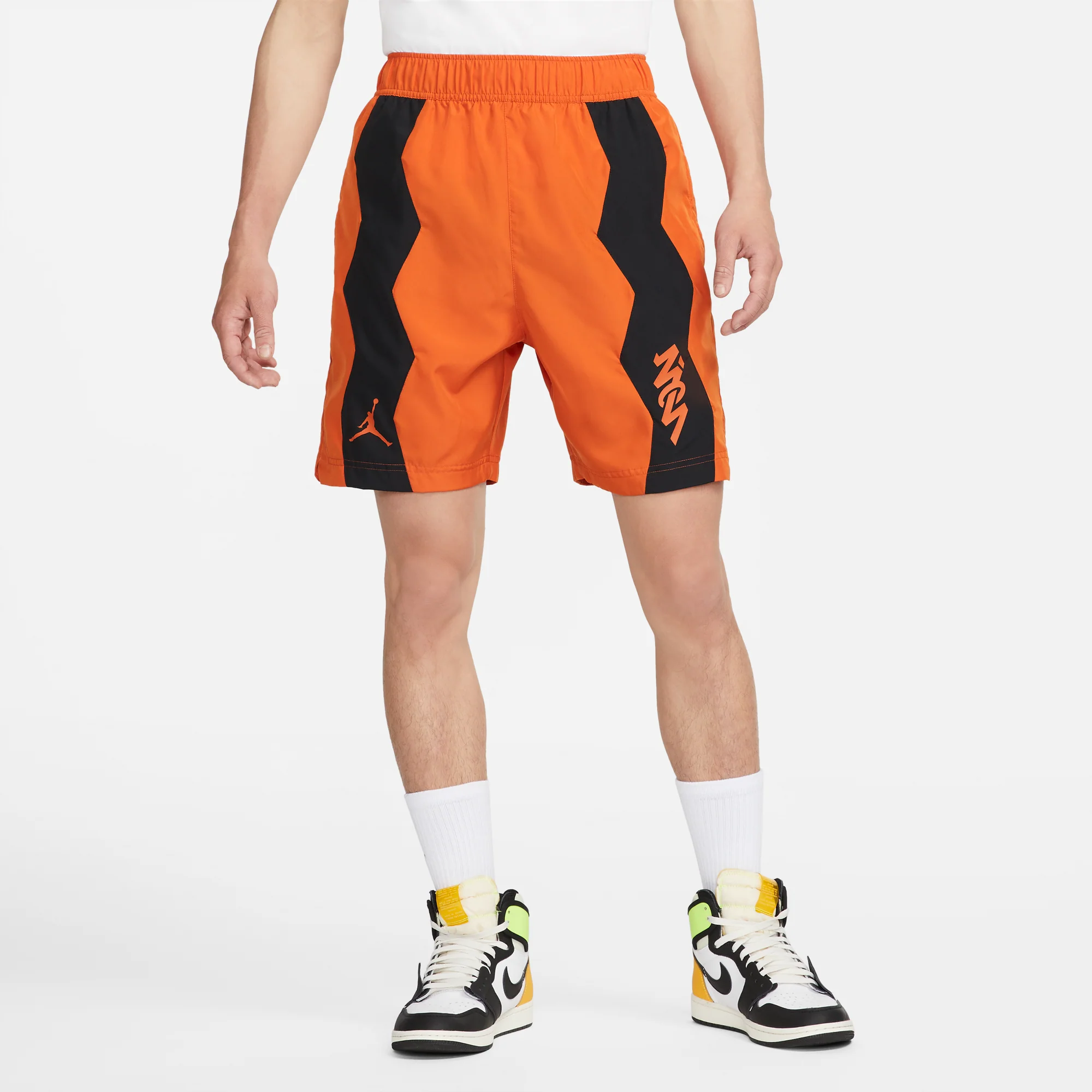 Jordan Mens Dri-Fit Zion Woven Shorts Campfire Orange - Image 2