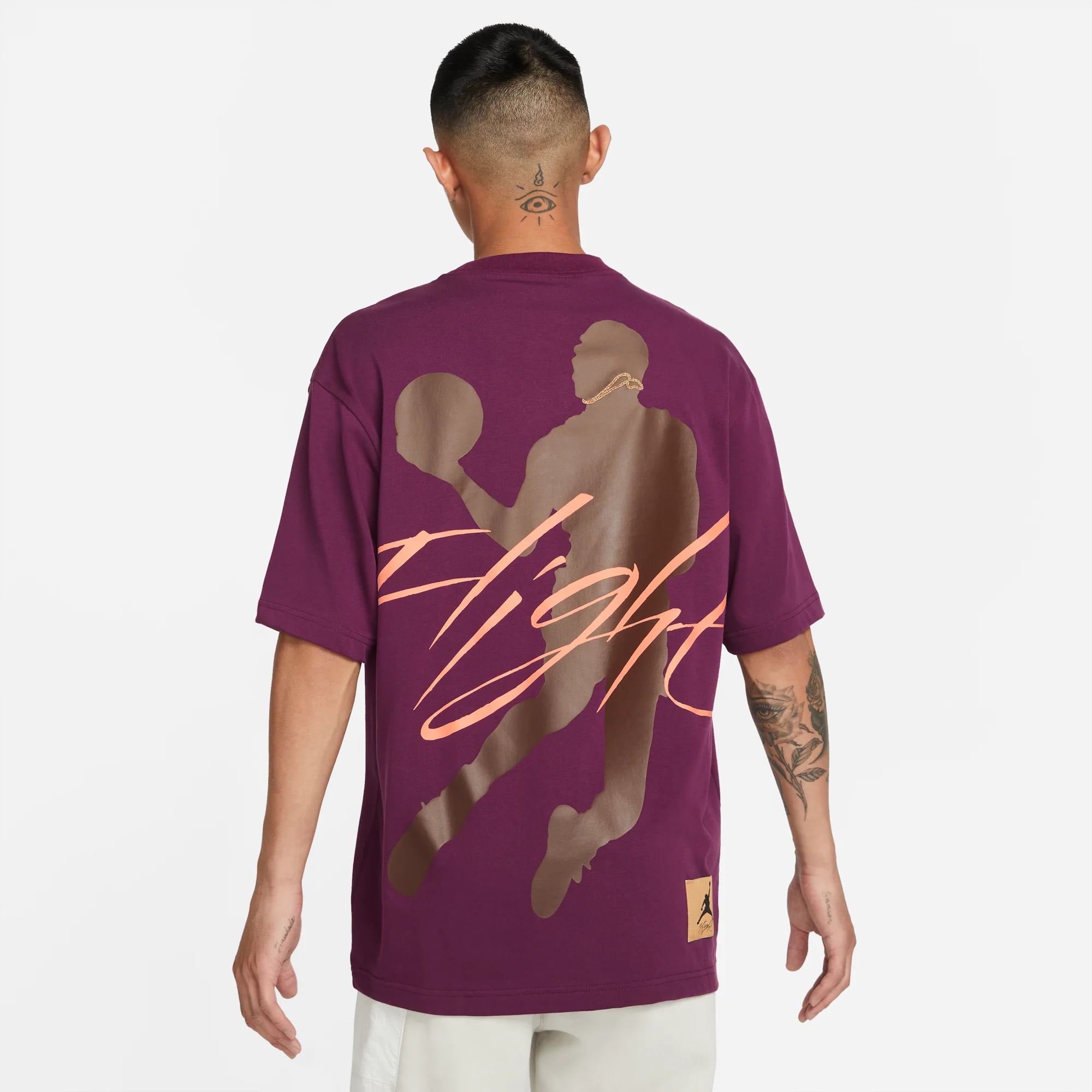 Air Jordan Mens Flight Heritage Tshirt 'Bordeaux' - Image 2