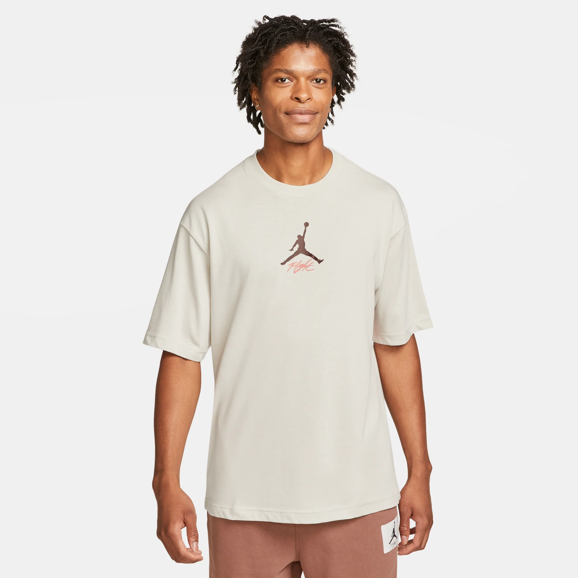 Air Jordan Mens Flight Heritage Tshirt 'Light Bone' - Image 3