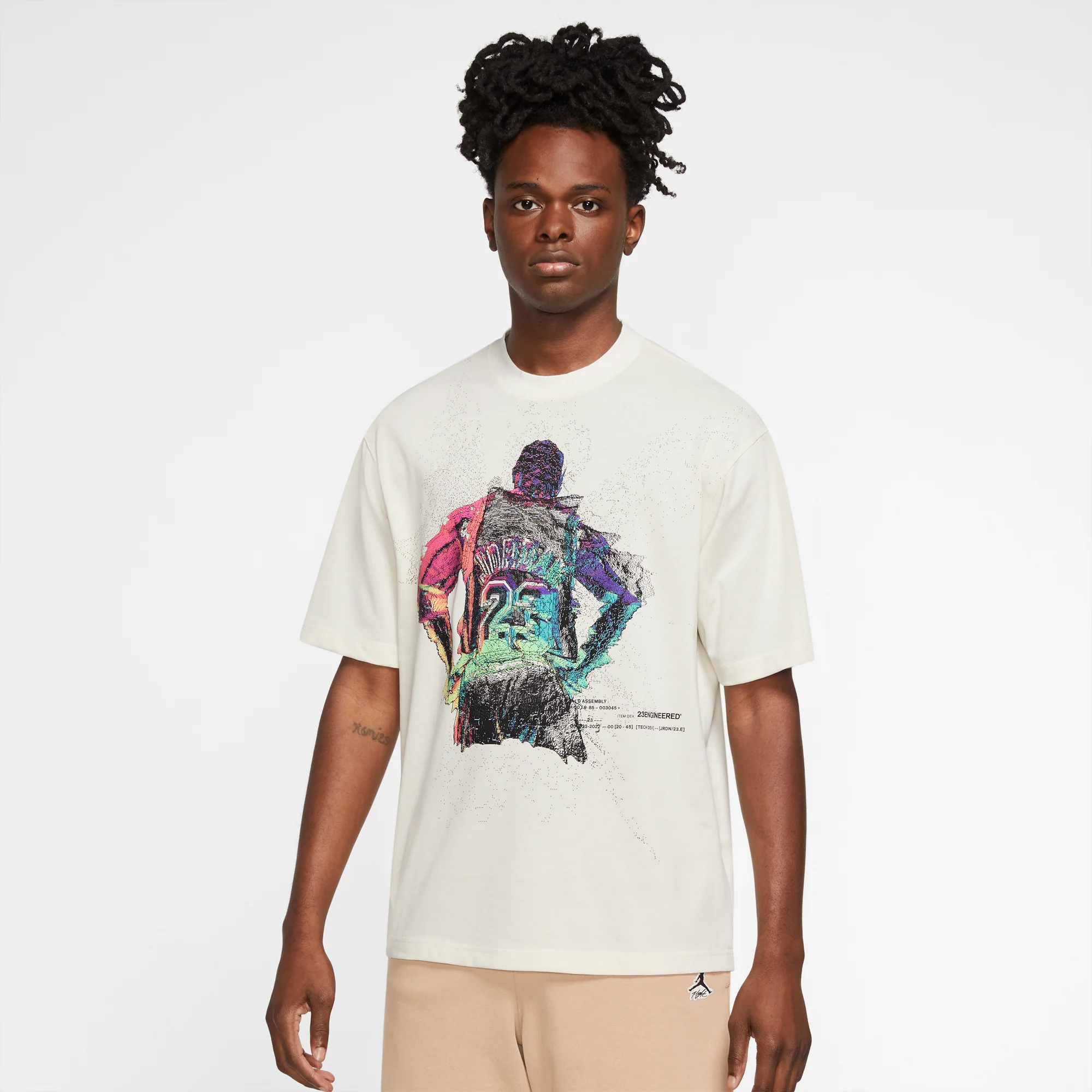Air Jordan Mens Statement T-Shirt 'Pure/black' - Image 3