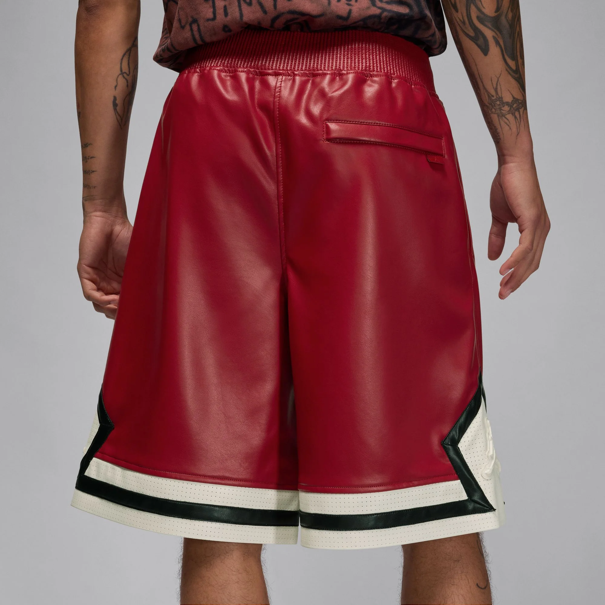 Air Jordan Mens Vegan Leather Diamond Shorts - Image 4