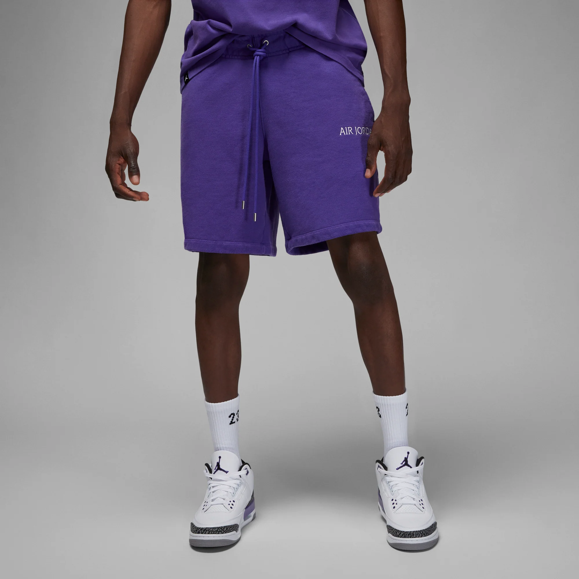 Air Jordan Mens Wordmark Fleece Shorts - Image 3