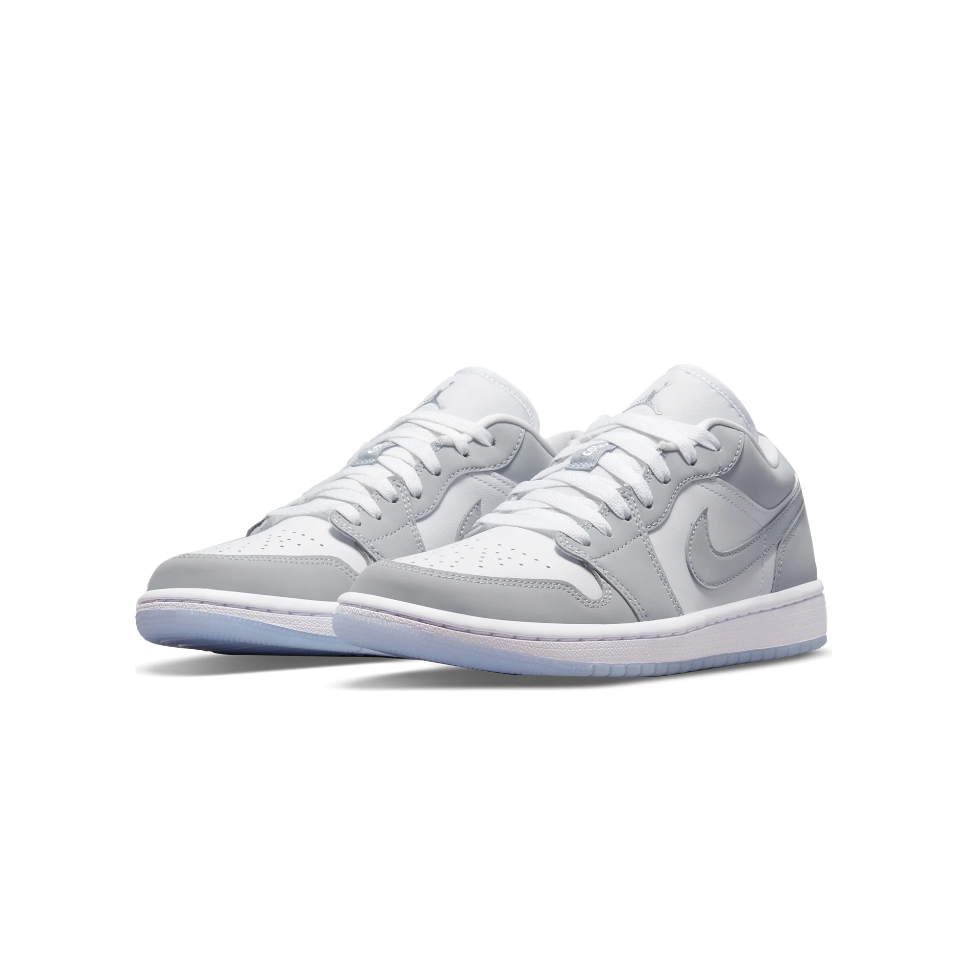 Air Jordan Womens 1 Low Shoes White/Wolf Grey - Image 2