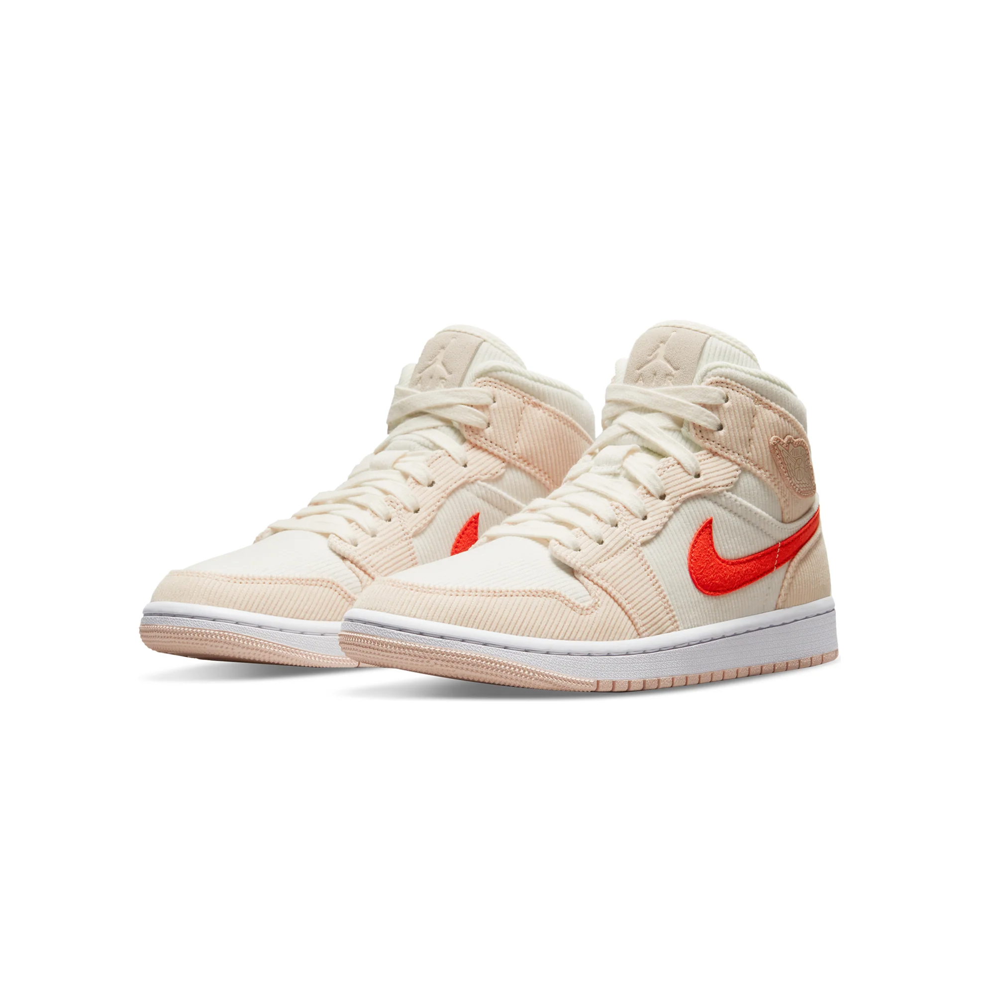 Air Jordan Womens 1 Mid SE Shoes Sail/Orange - Image 2