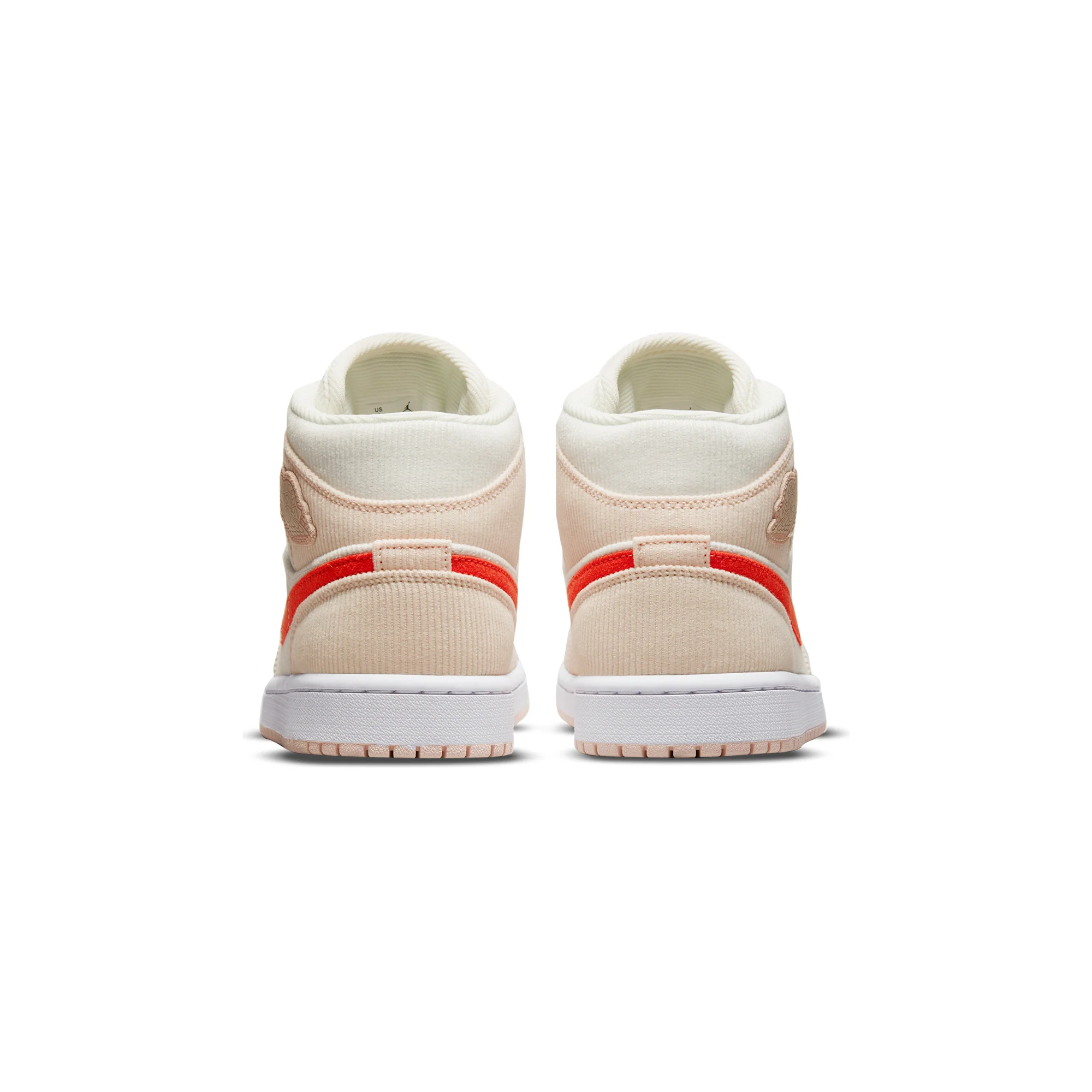 Air Jordan Womens 1 Mid SE Shoes Sail/Orange - Image 3