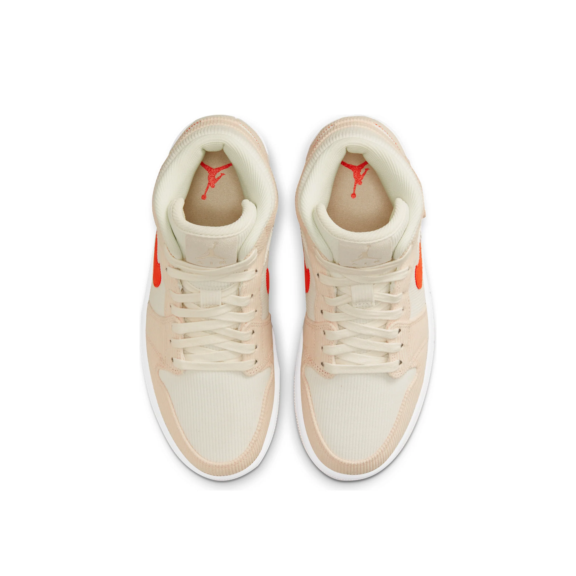Air Jordan Womens 1 Mid SE Shoes Sail/Orange - Image 4