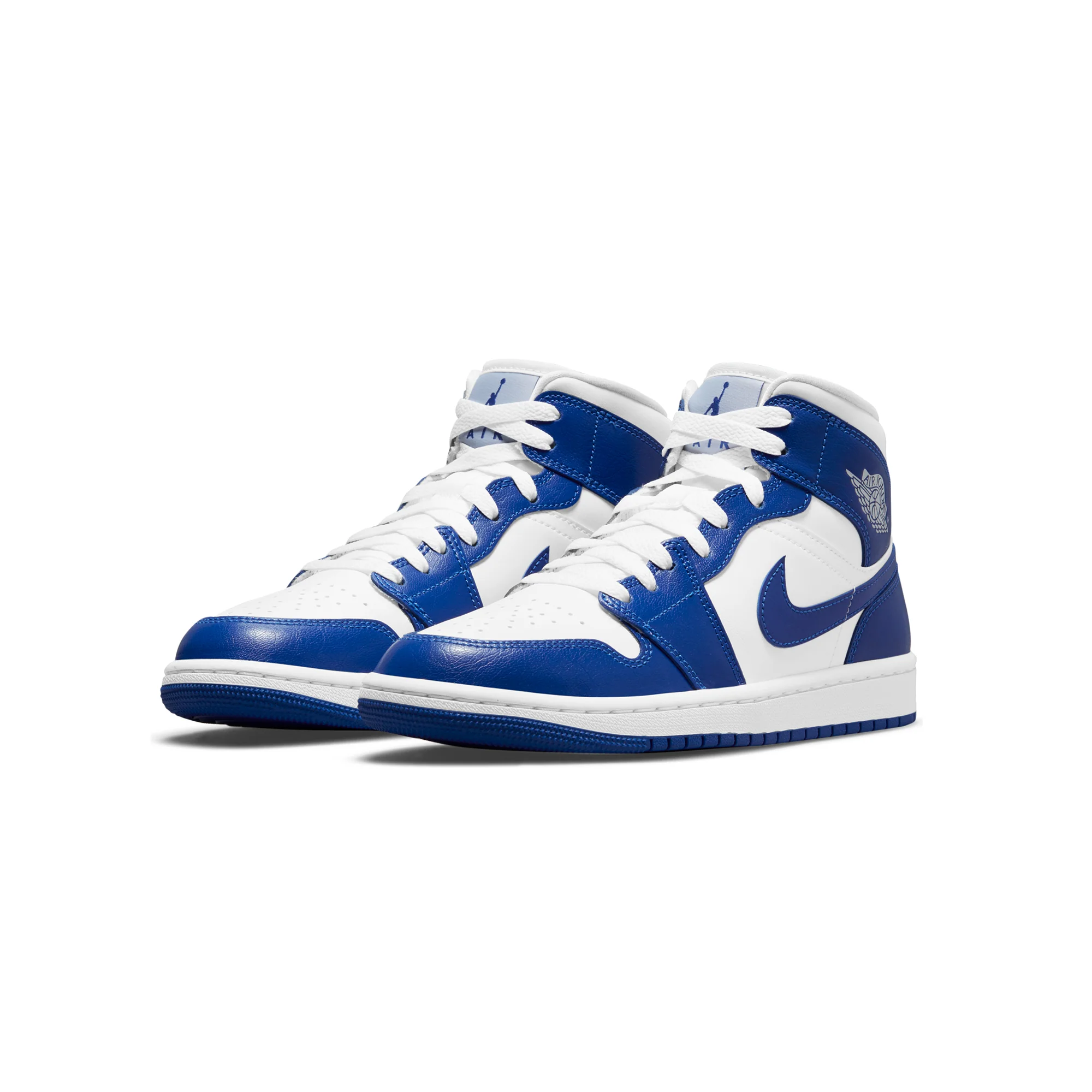 Air Jordan Womens 1 Mid Shoes 'White/Hyper Royal' - Image 2