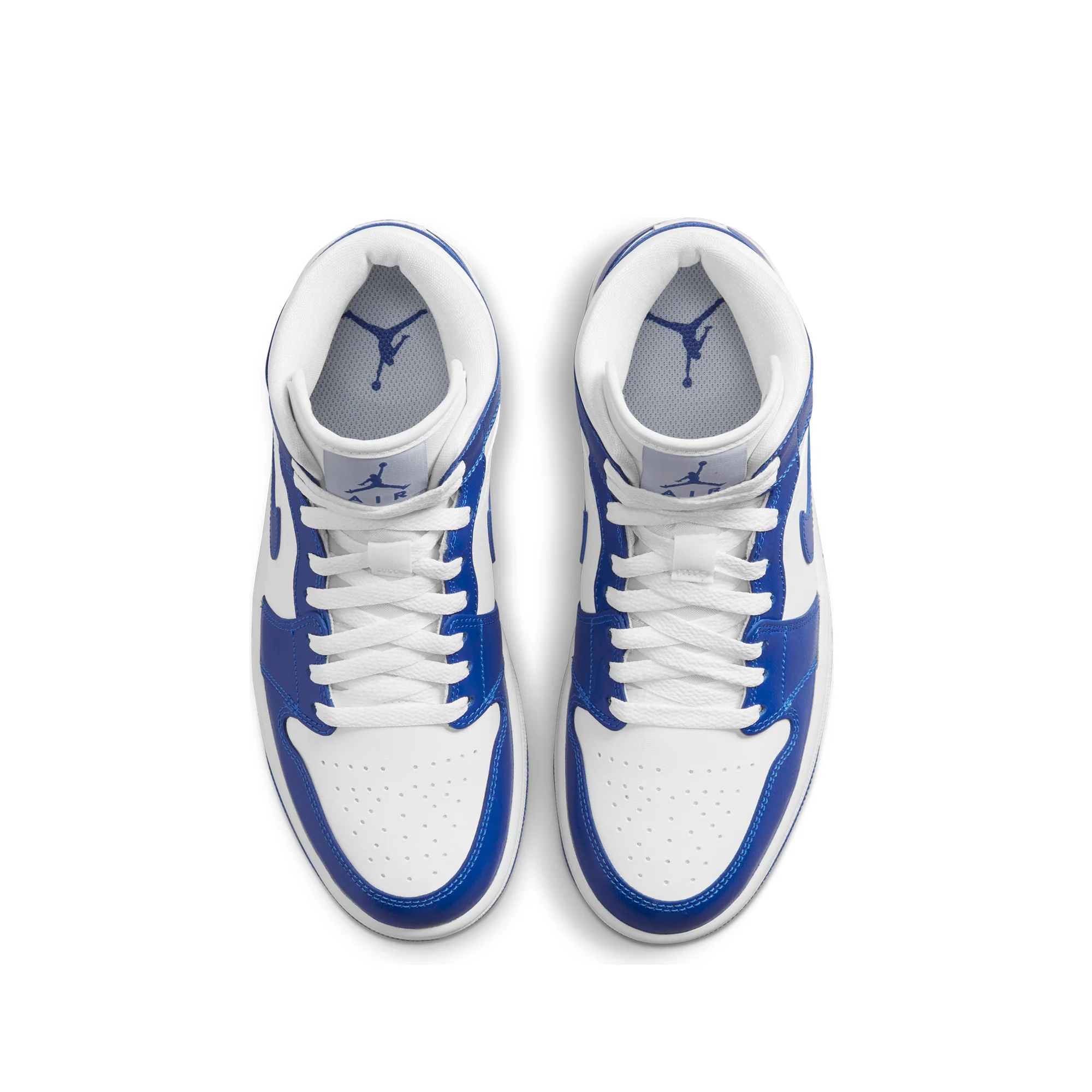 Air Jordan Womens 1 Mid Shoes 'White/Hyper Royal' - Image 4