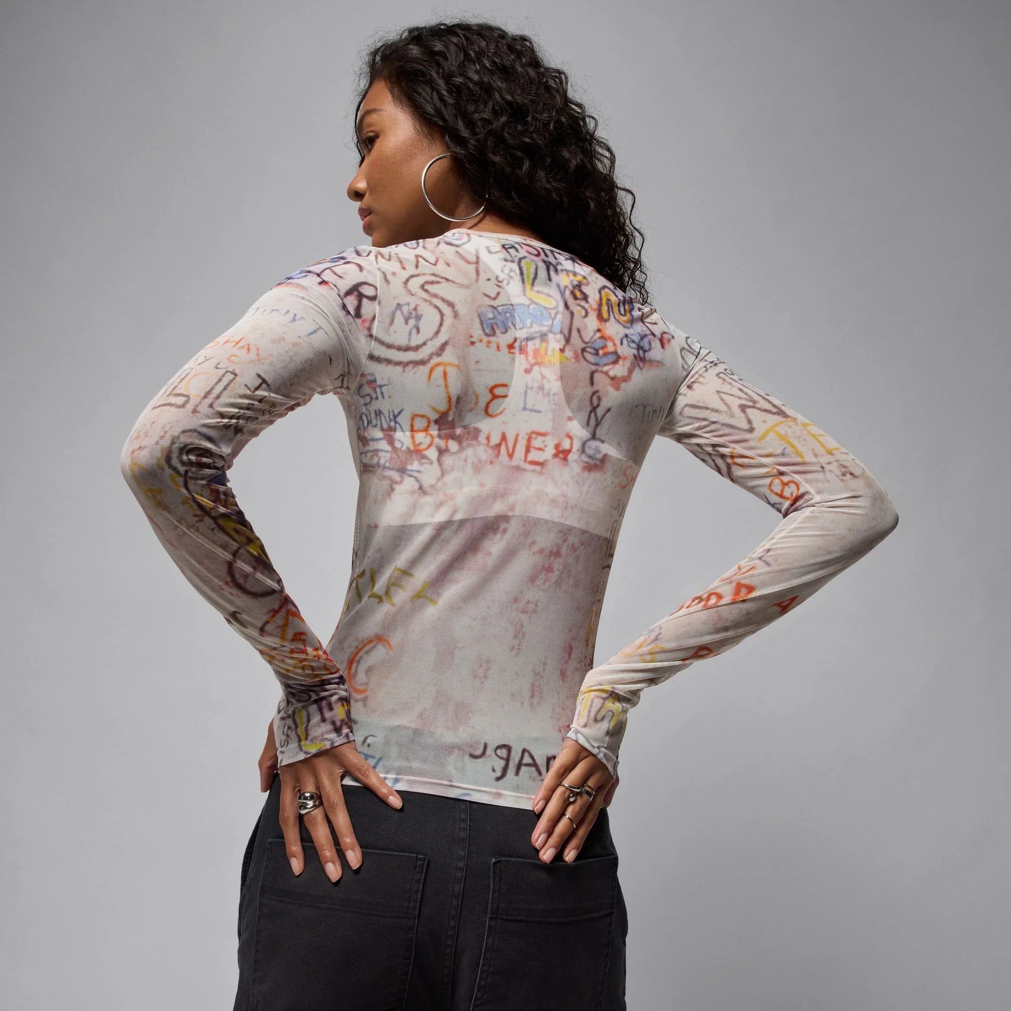 Air Jordan Womens Mesh Long-Sleeve Top - Image 3