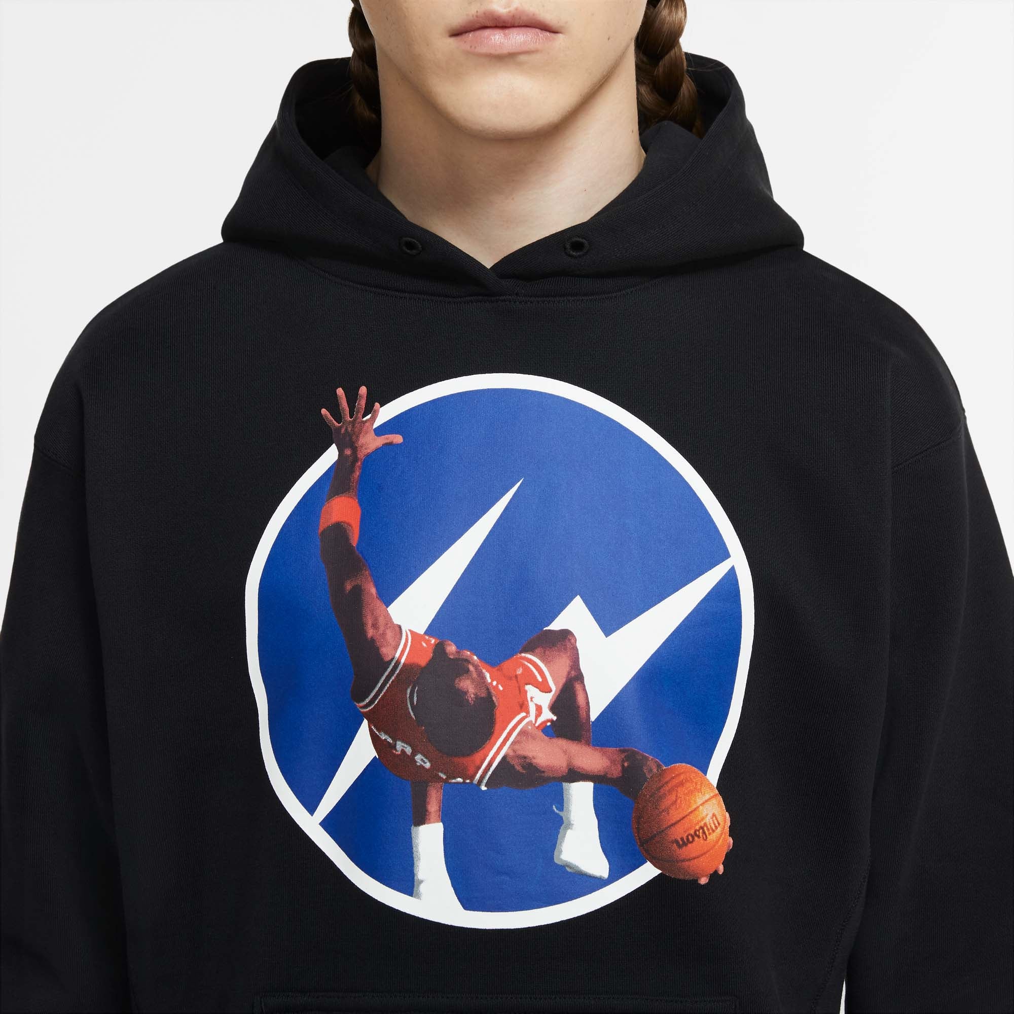 Air Jordan x Fragment Mens Fleece Graphic Hoodie - Image 3