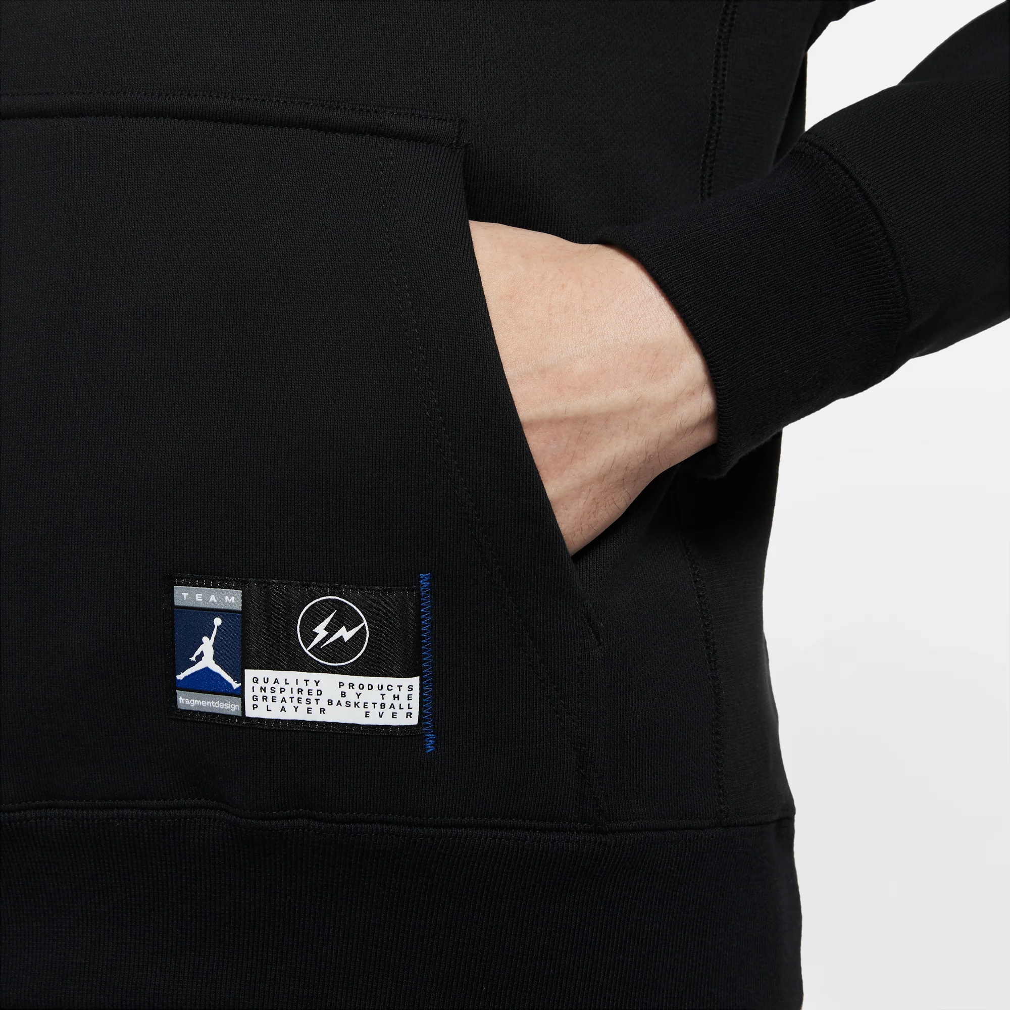 Air Jordan x Fragment Mens Fleece Graphic Hoodie - Image 4