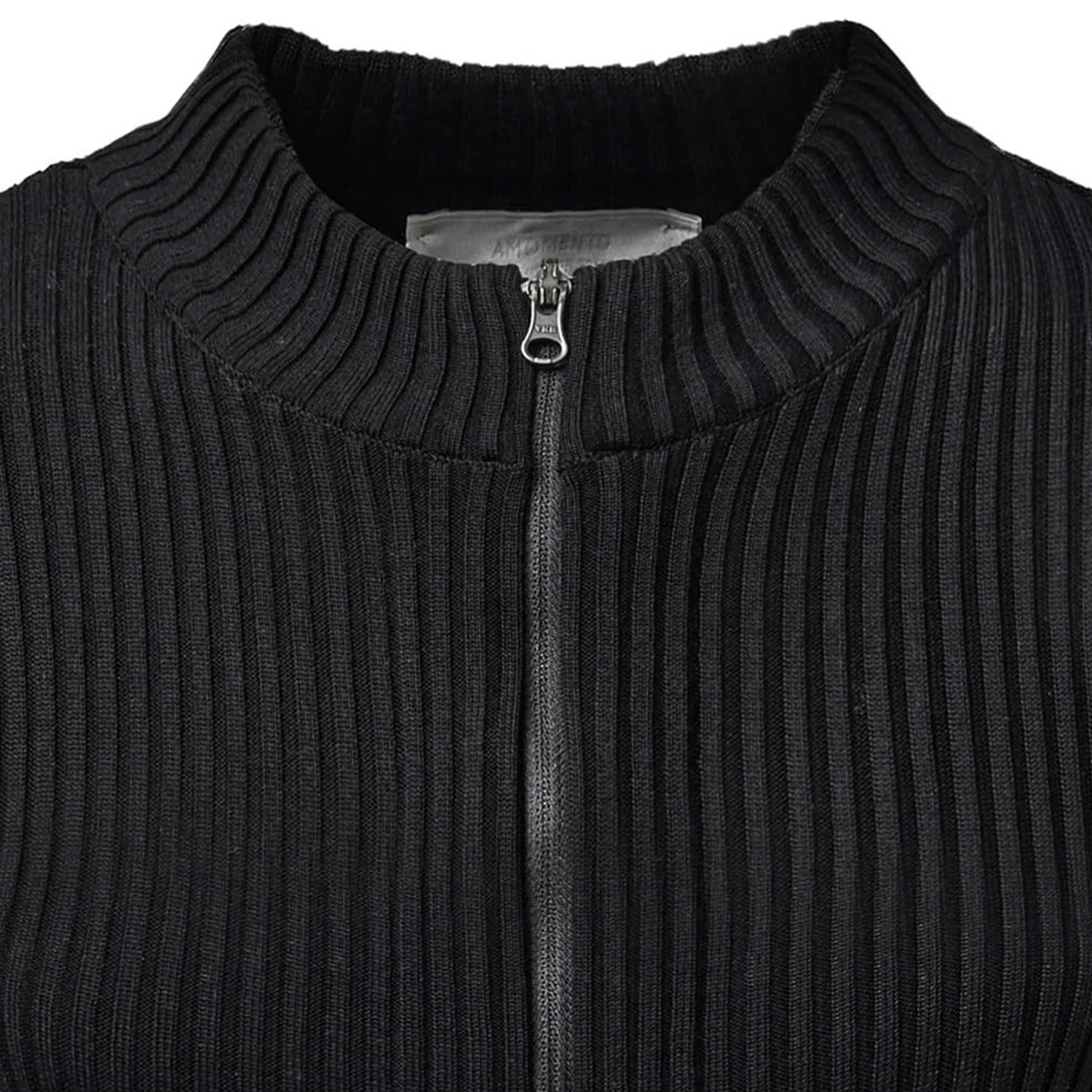 Amomento Womens Ribbed Mock Neck Cardigan - Image 4