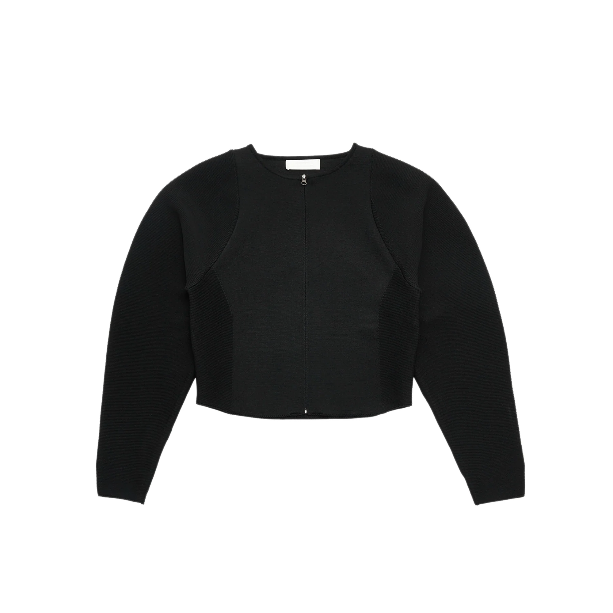Amomento Womens Rounded Zip-Up Cardigan