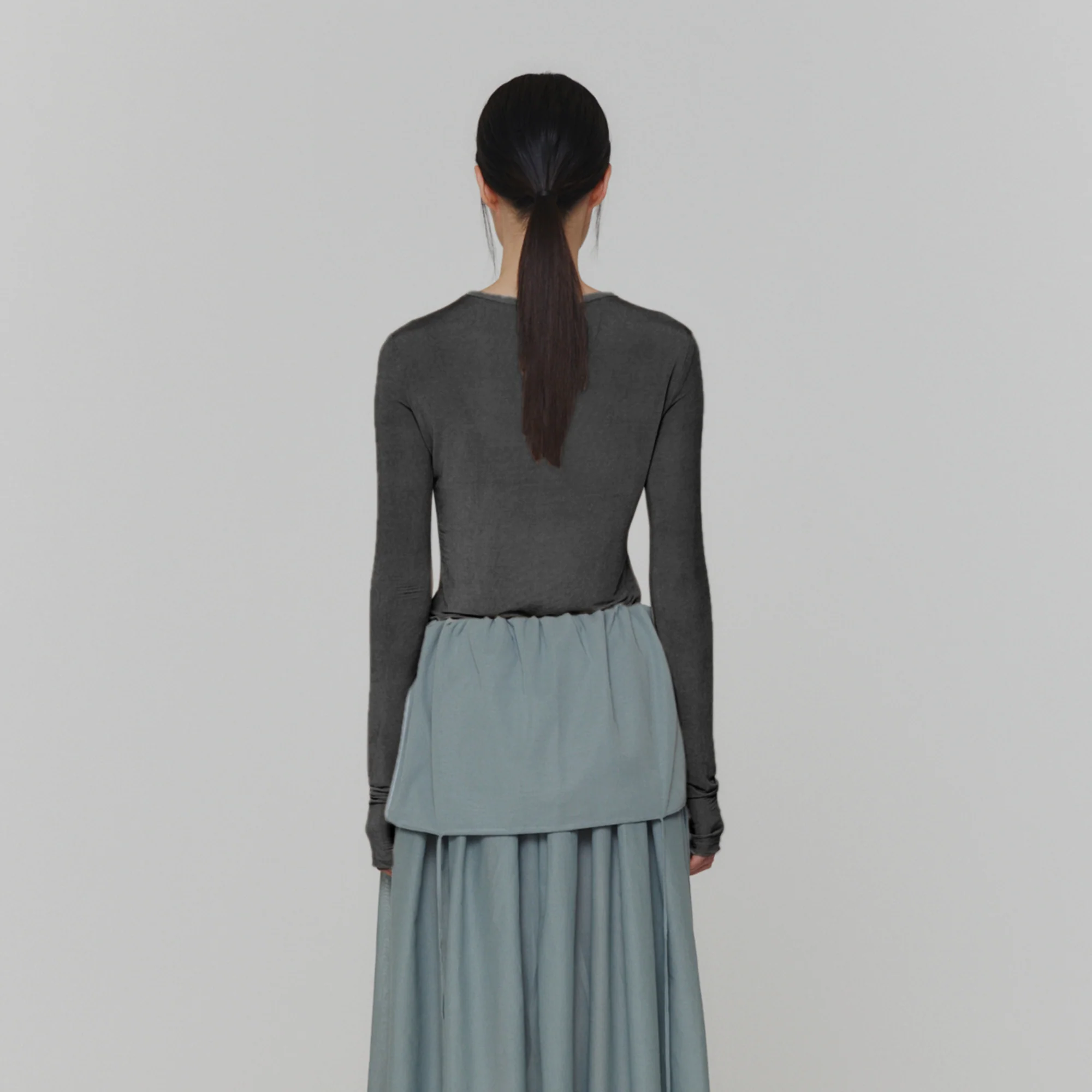 Amomento Womens Sheer LS Tee - Image 3