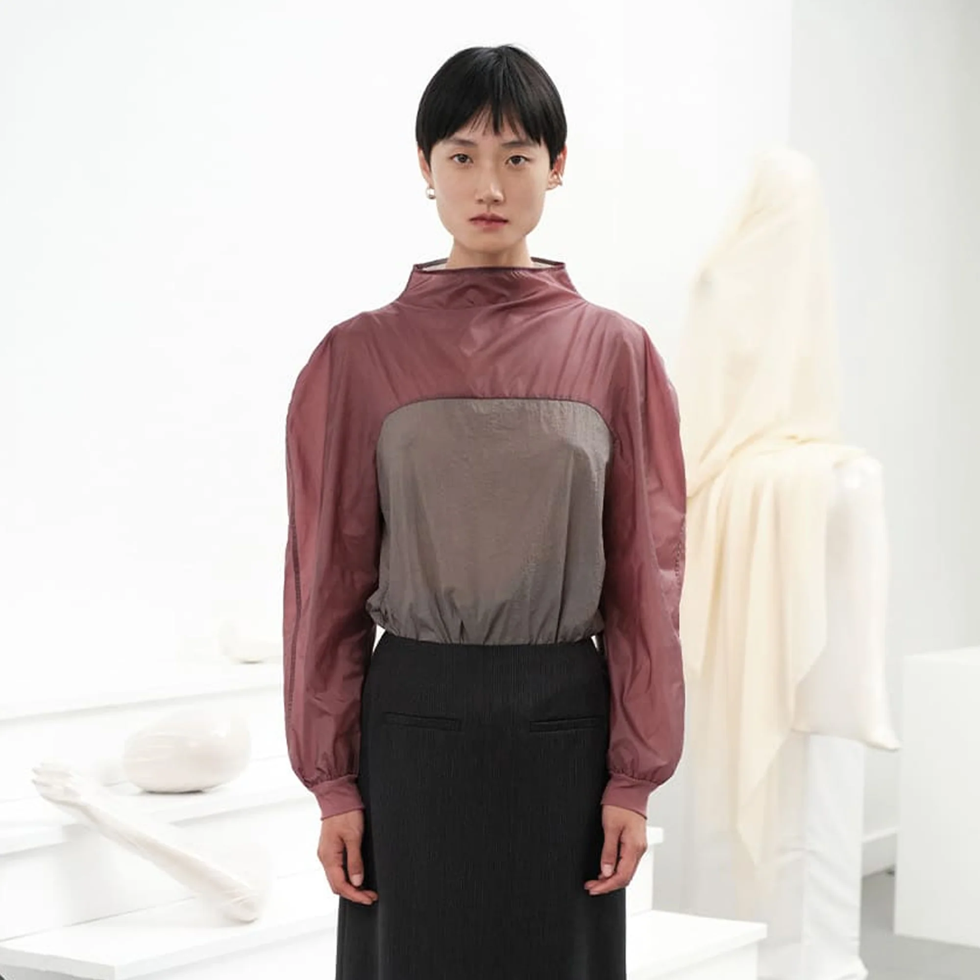Amomento Womens Sheer Nylon Two-Way Top Jacket - Image 2