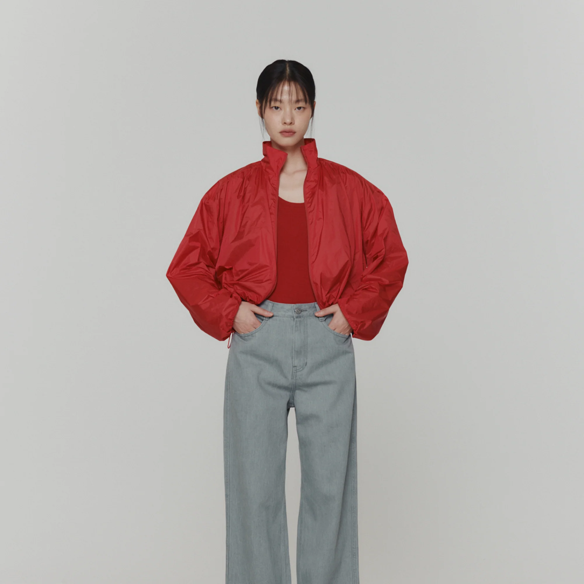 Amomento Womens Volume Crop Blouson - Image 2