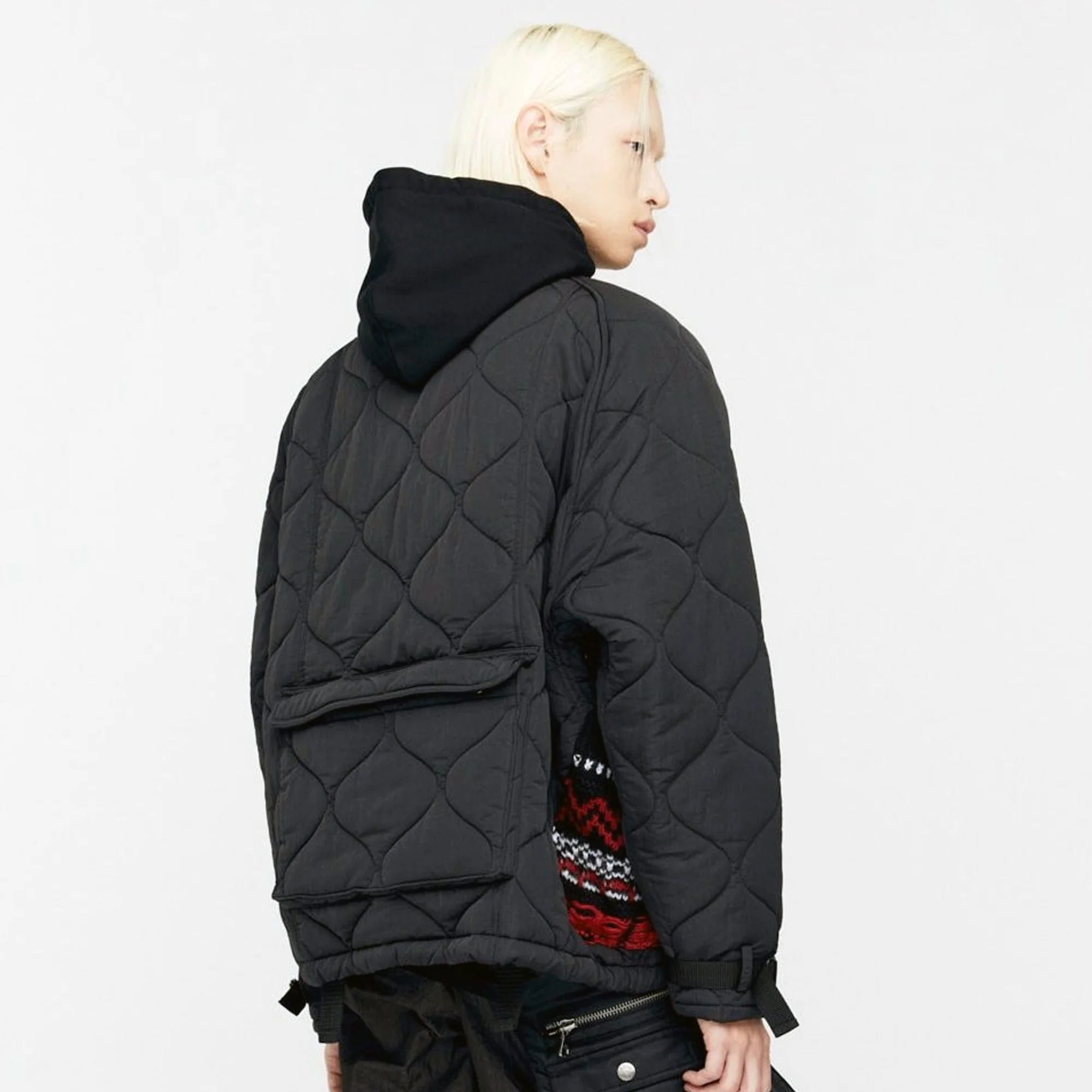 Andersson Bell Mens Nordic Knit Patch Quilted Short Parka Jacket - Image 3