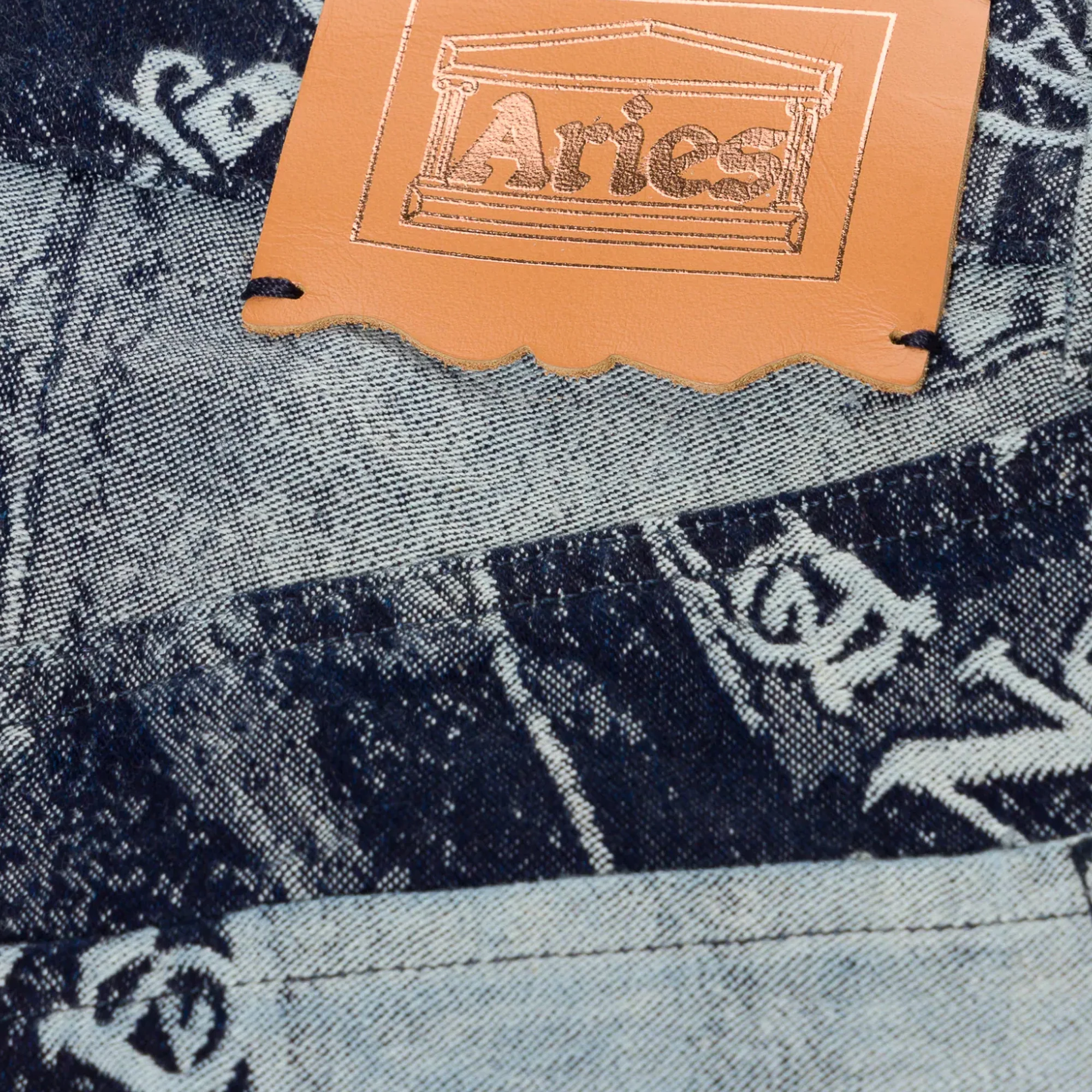 Aries Mens Jacquard Patchwork Lilly Jeans - Image 4