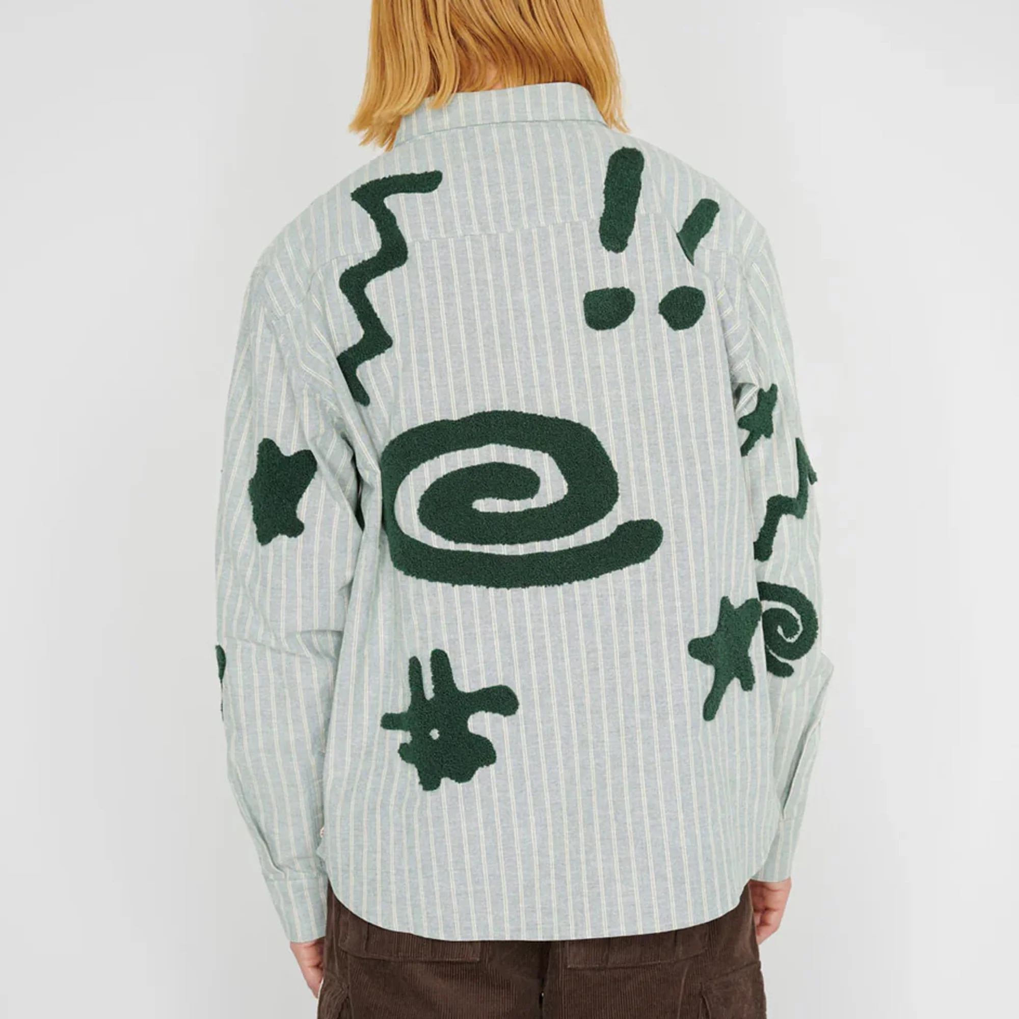 Brain Dead Mens Striped Chenille Symbol Shirt - Image 3