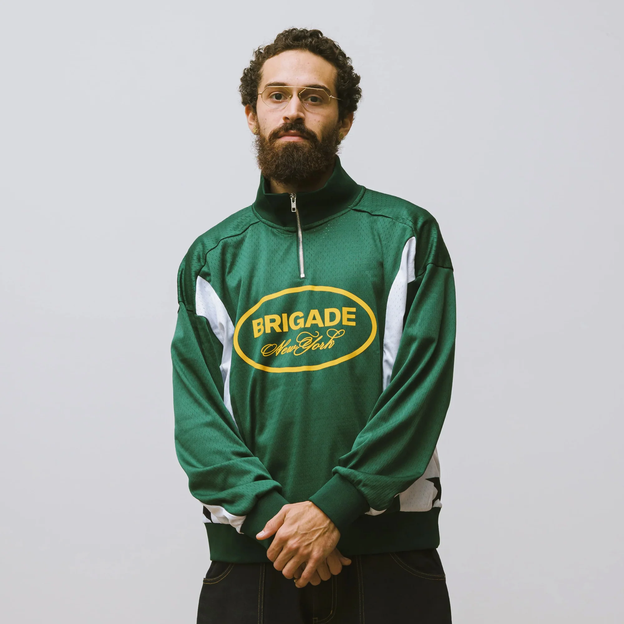 Brigade Mens Green Quarter Zip Motocross Jersey - Image 2