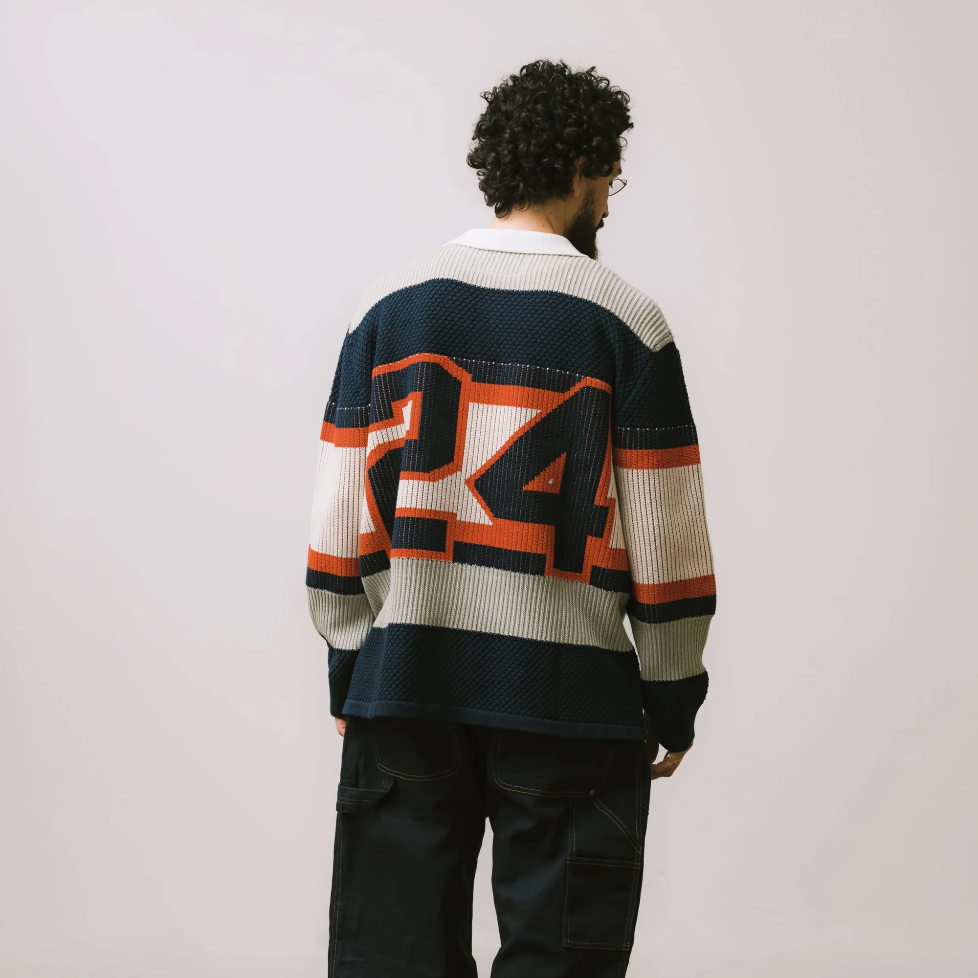Brigade Mens Knitted Long Sleeve Rugby Shirt - Image 3