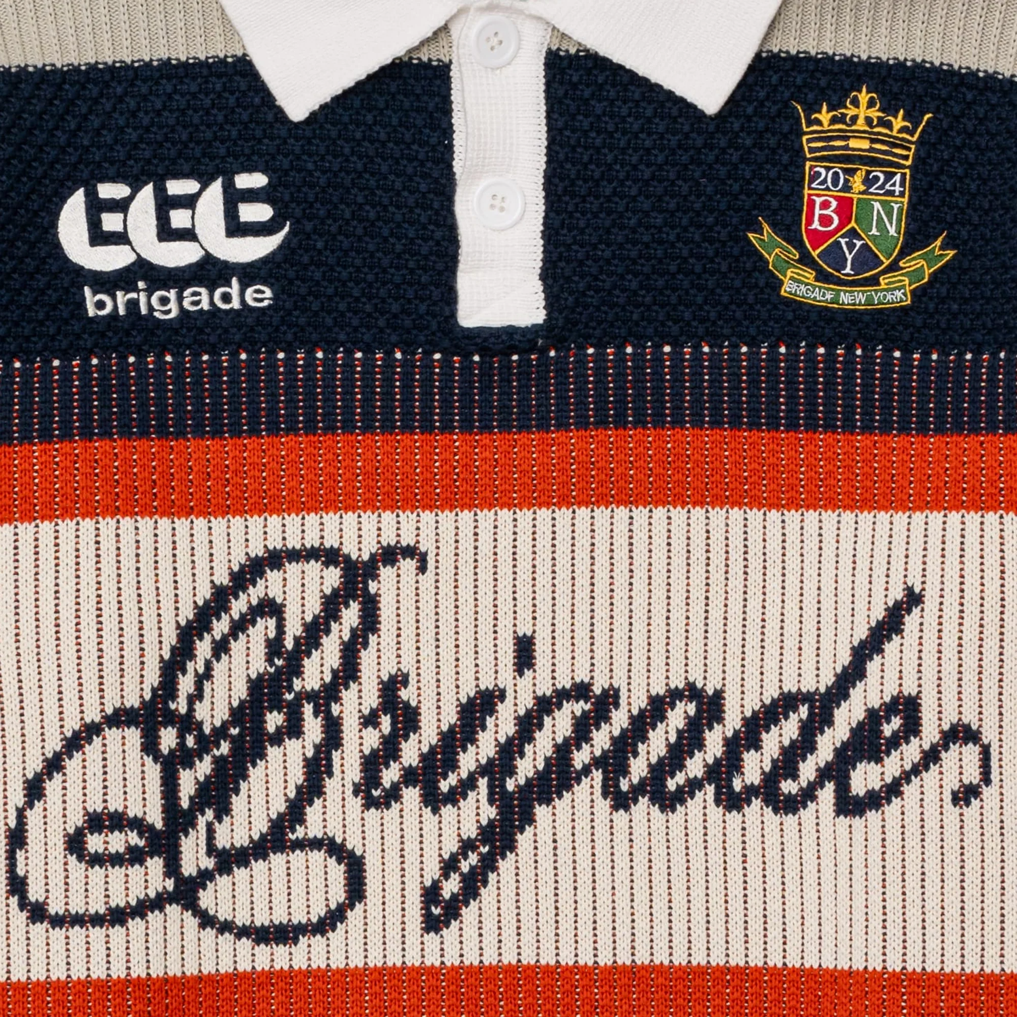 Brigade Mens Knitted Long Sleeve Rugby Shirt - Image 4