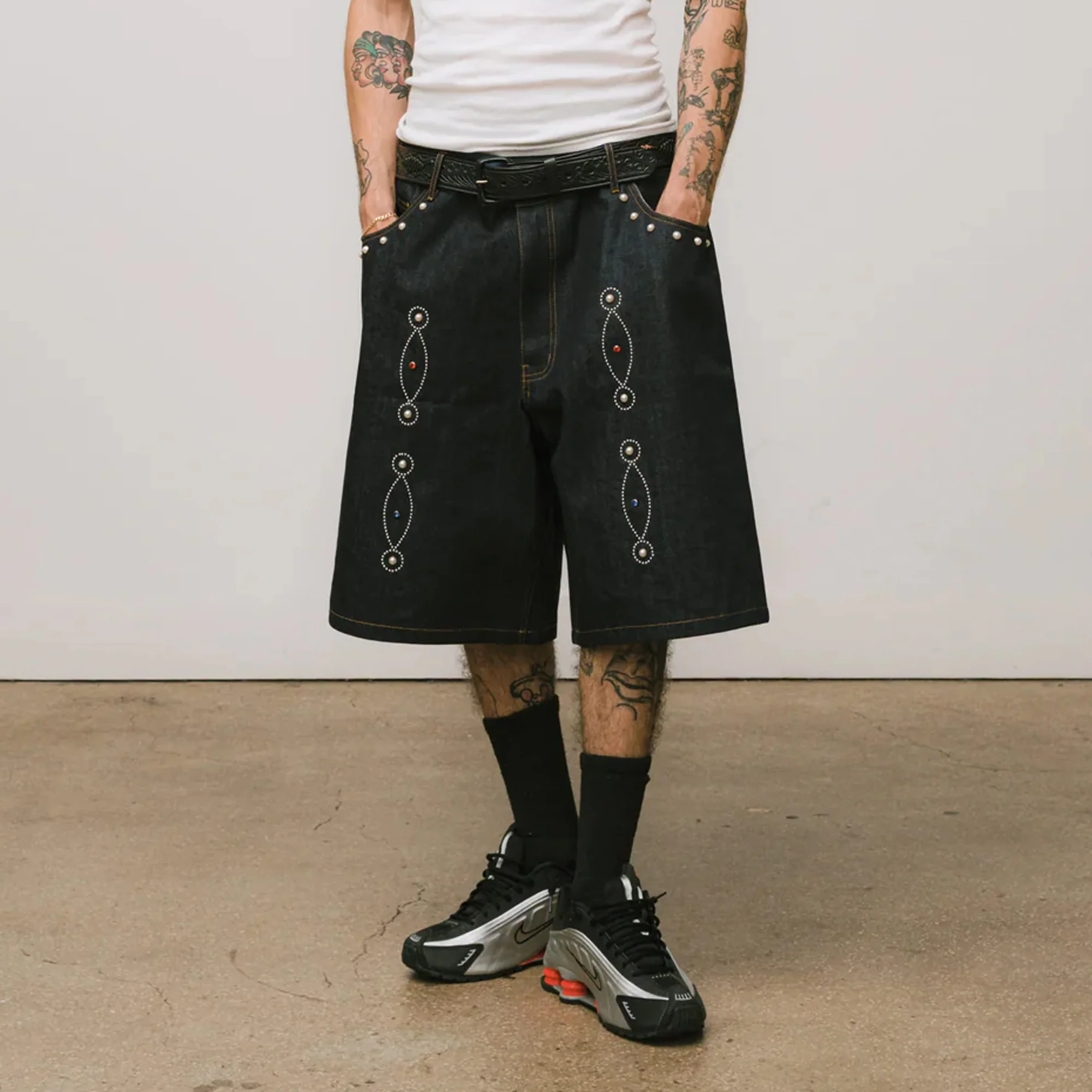 Brigade Mens Studded Denim Jorts - Image 2