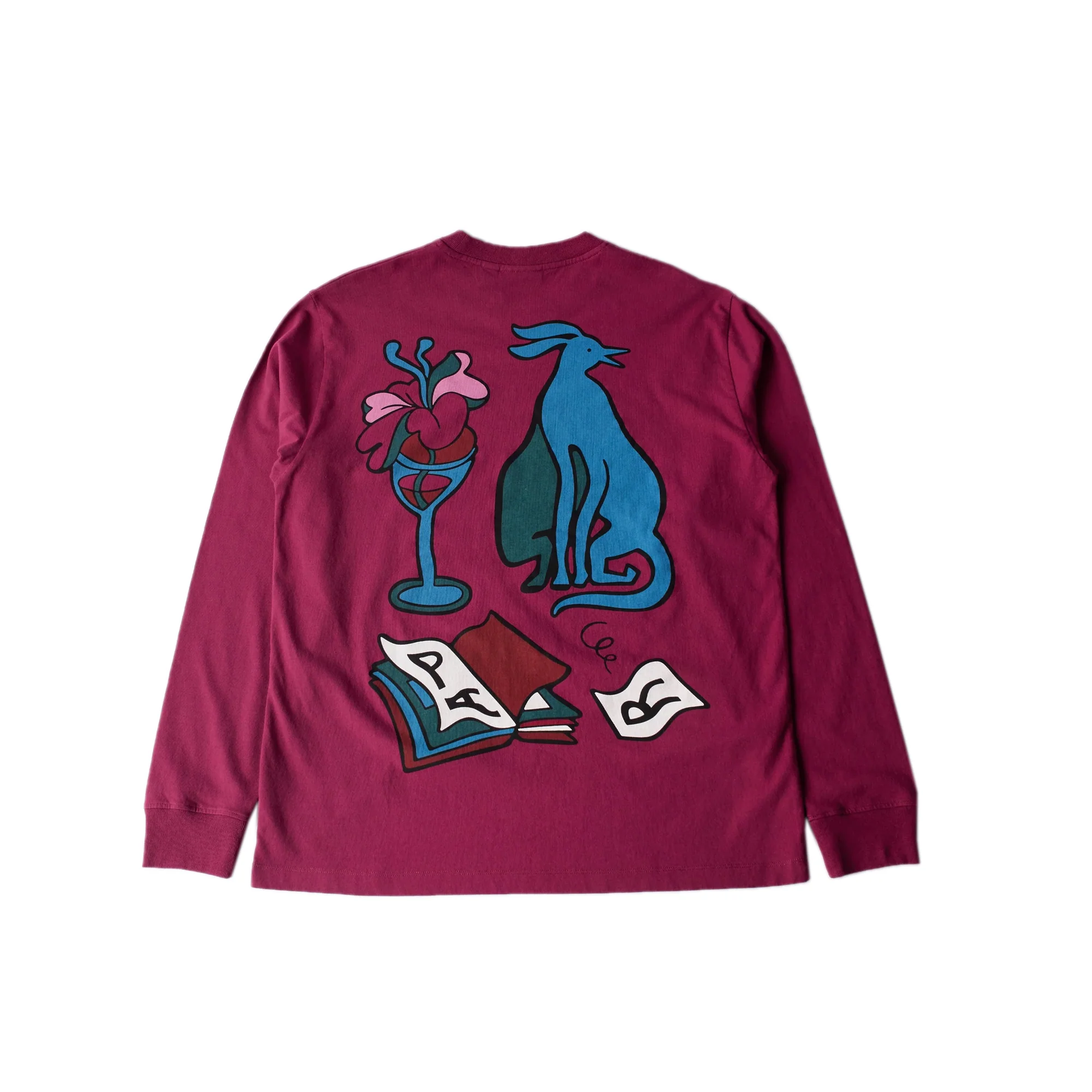 By Parra Mens Wine and Books LS Tee - Image 2