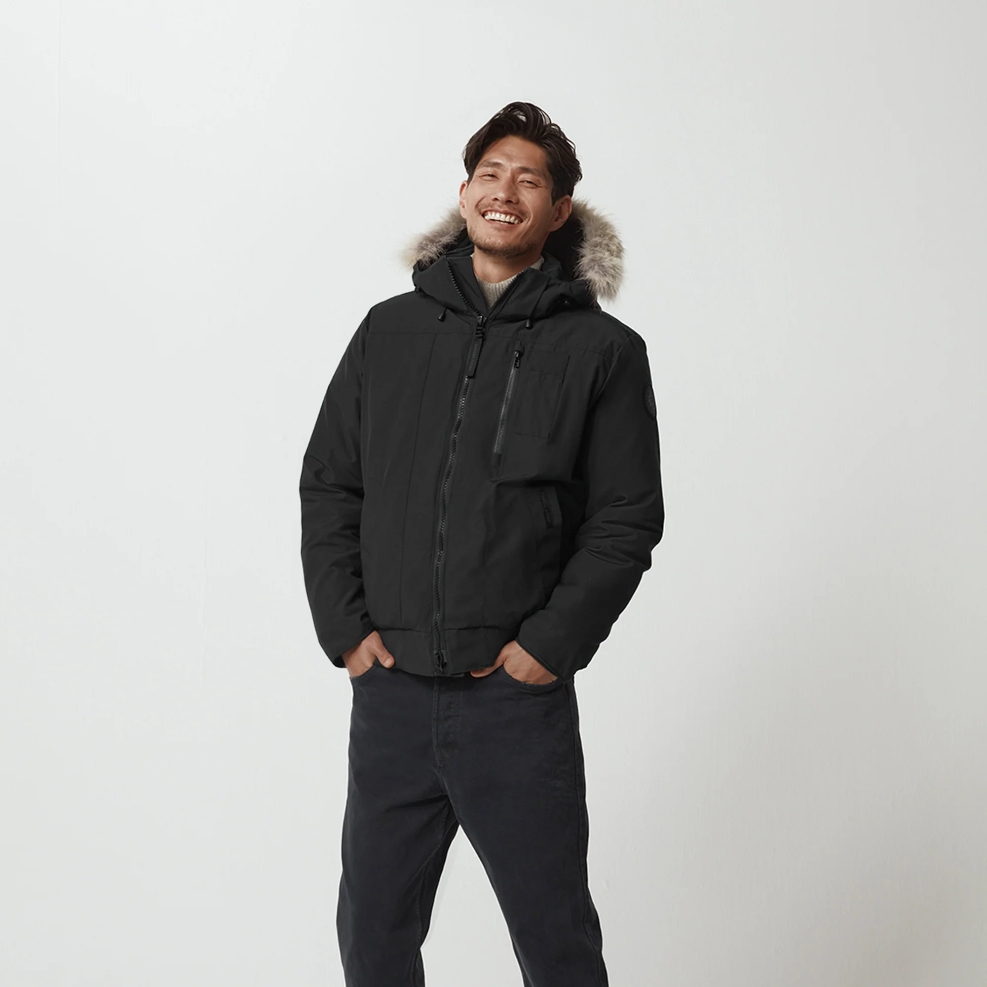 Canada Goose Mens Borden Bomber-Black Disc-Jacket 'Black' - Image 2
