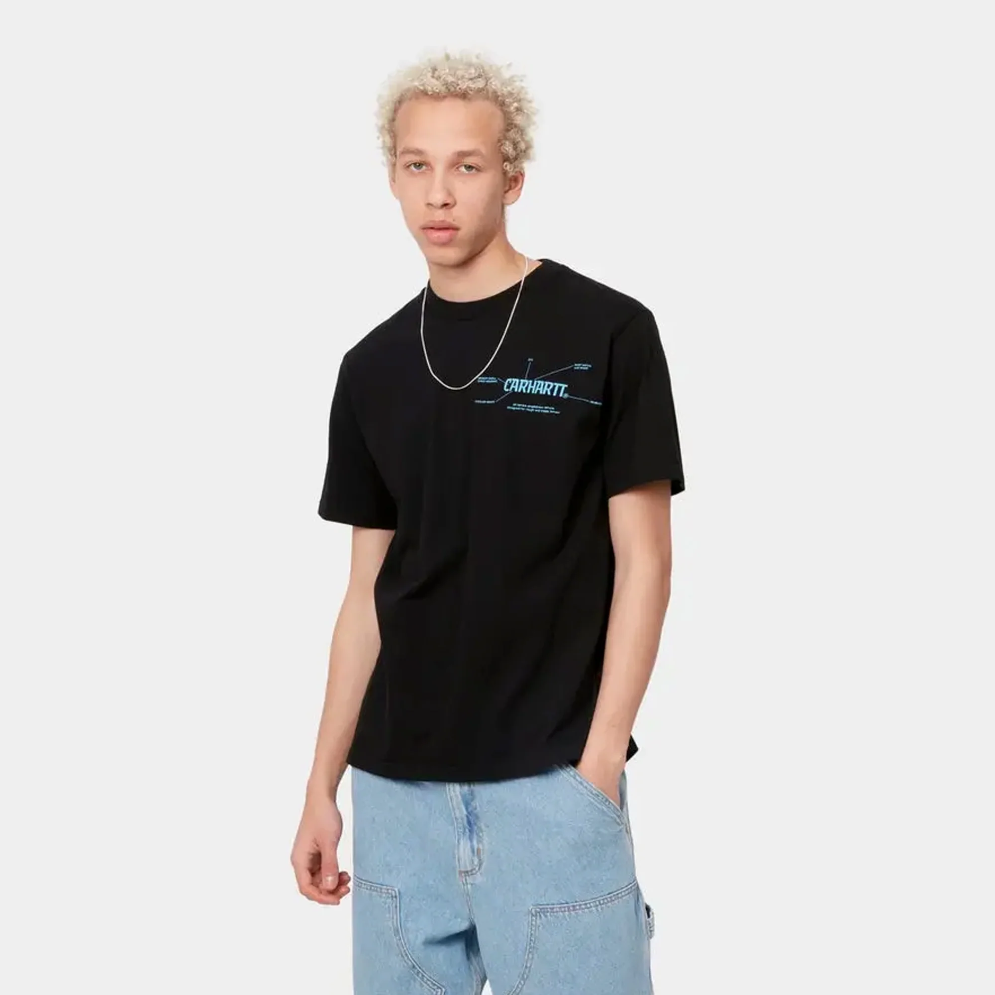 Carhartt WIP Mens Blueprint SS Tee Black - Image 3