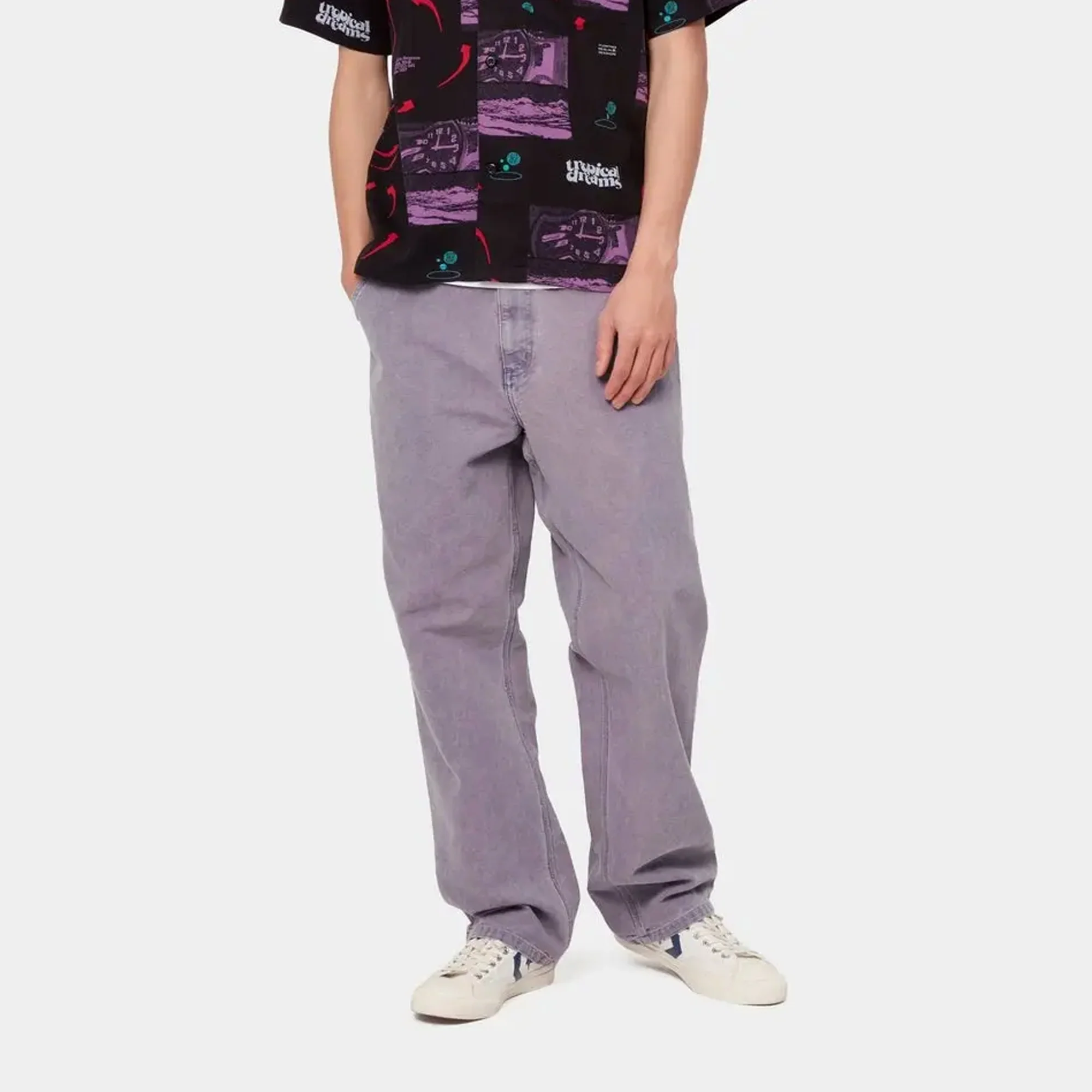 Carhartt WIP Mens Single Knee Pants Razzmic - Image 3