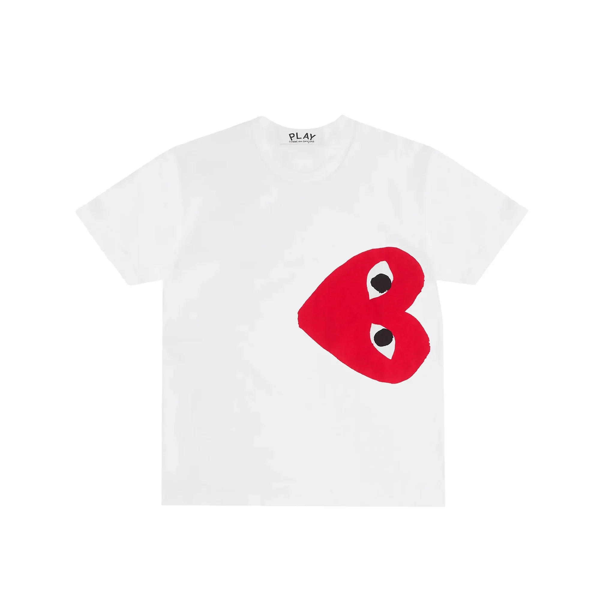 Comme des Garcons PLAY Mens Logo Print Red Heart Tee